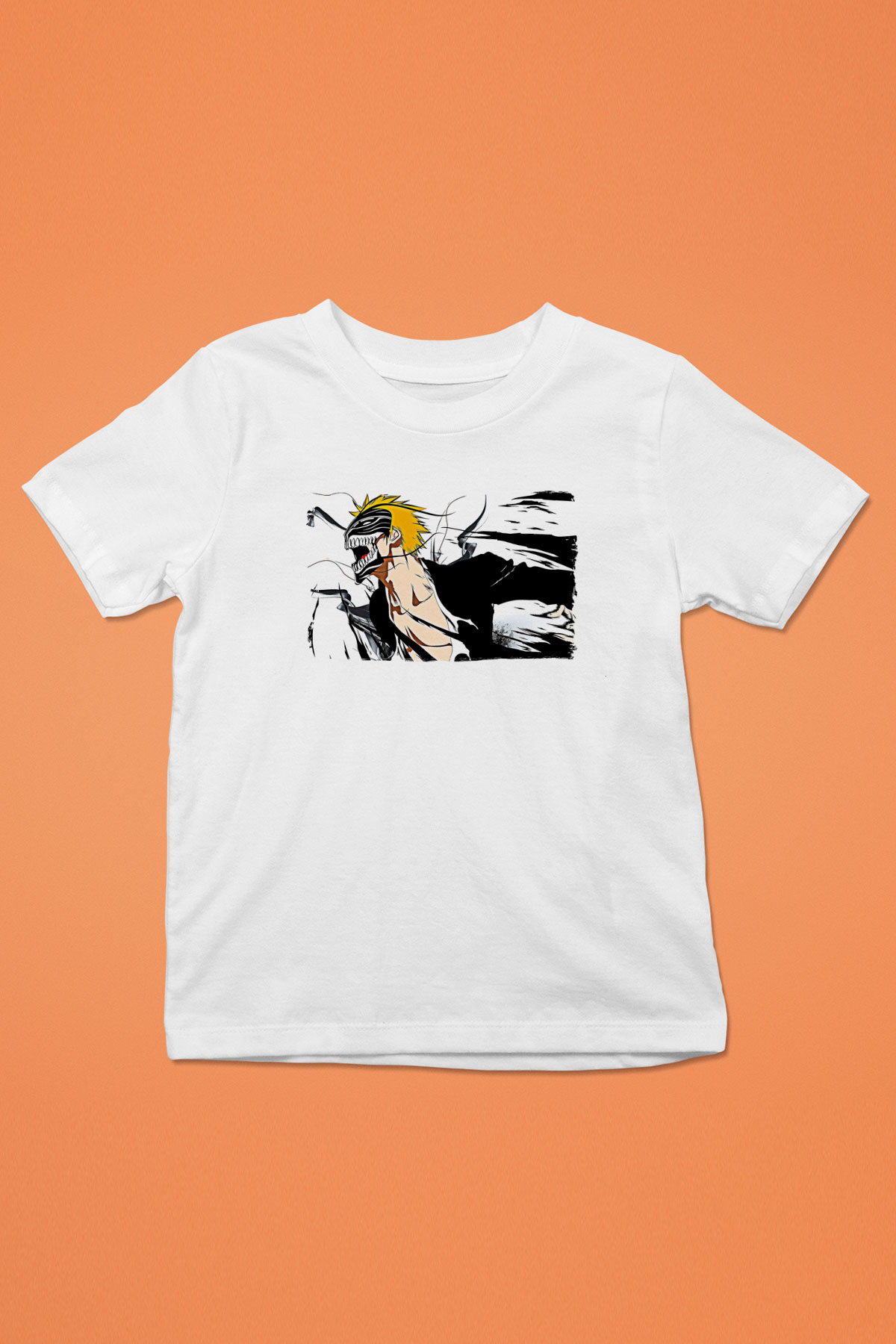 Bleach Baskılı Beyaz Unisex Beyaz Çocuk Tişört - Tshirt