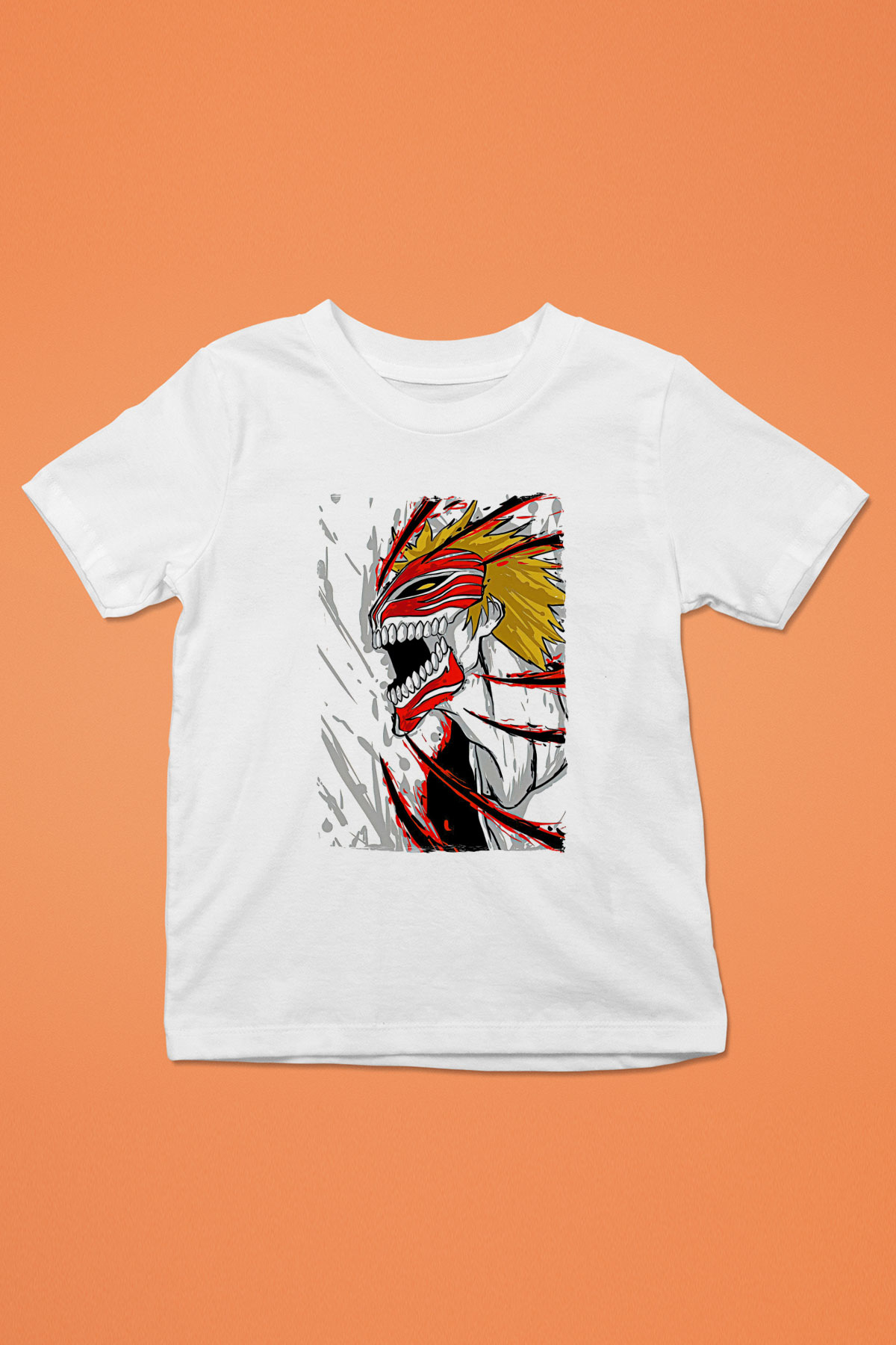 Bleach Baskılı Beyaz Unisex Beyaz Çocuk Tişört - Tshirt