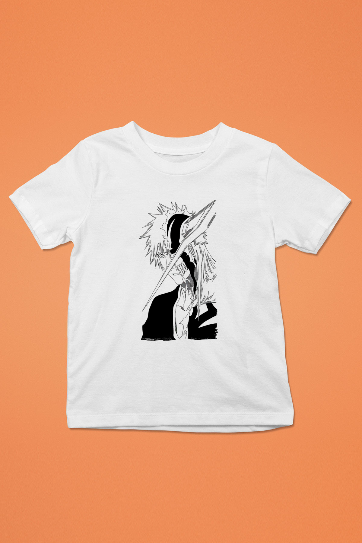 Bleach Baskılı Beyaz Unisex Beyaz Çocuk Tişört - Tshirt