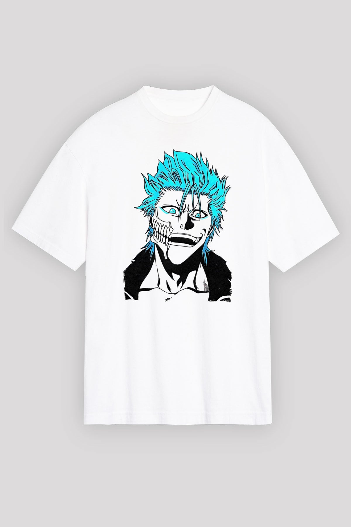Bleach Baskılı Beyaz Unisex Oversize Tişört - Tshirt