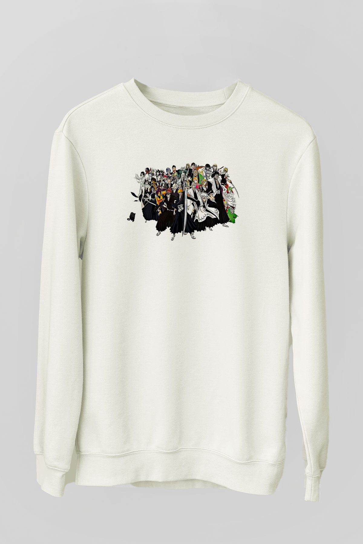 Bleach Baskılı Beyaz Unisex Sweatshirt
