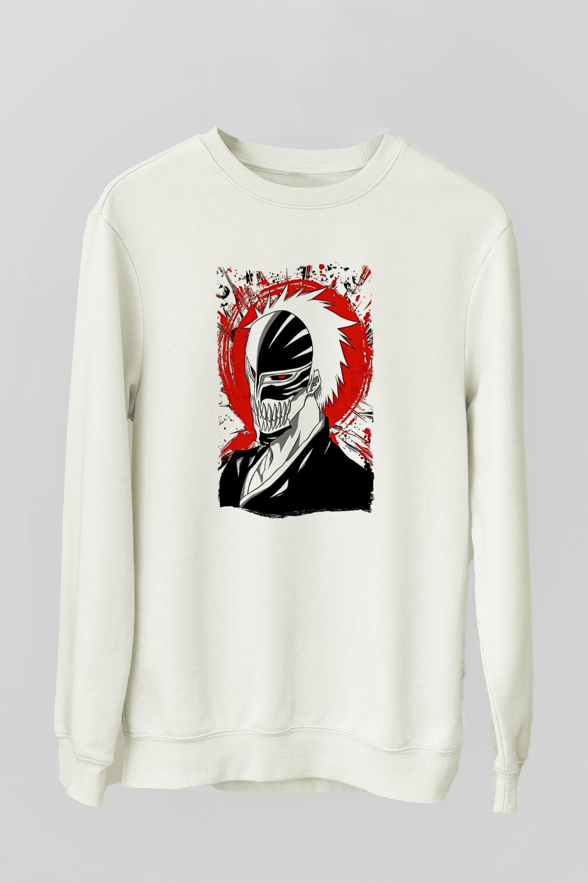 Bleach Baskılı Beyaz Unisex Sweatshirt