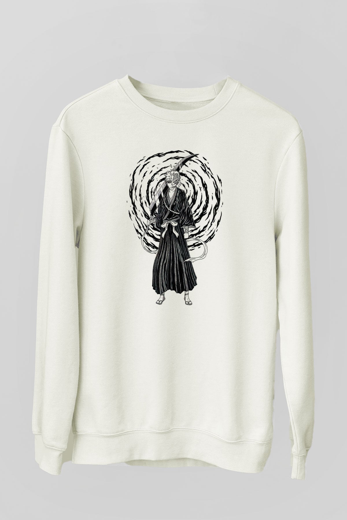Bleach Baskılı Beyaz Unisex Sweatshirt