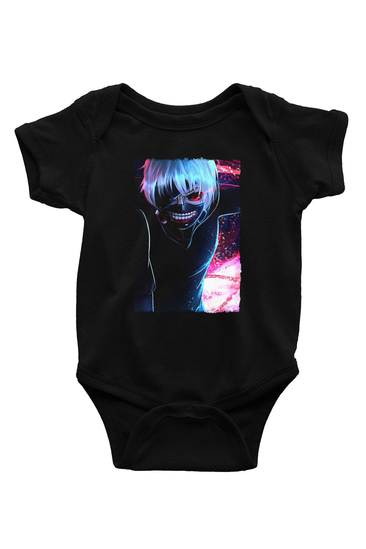 Bleach Baskılı Unisex Siyah Bebek Body - Zıbın