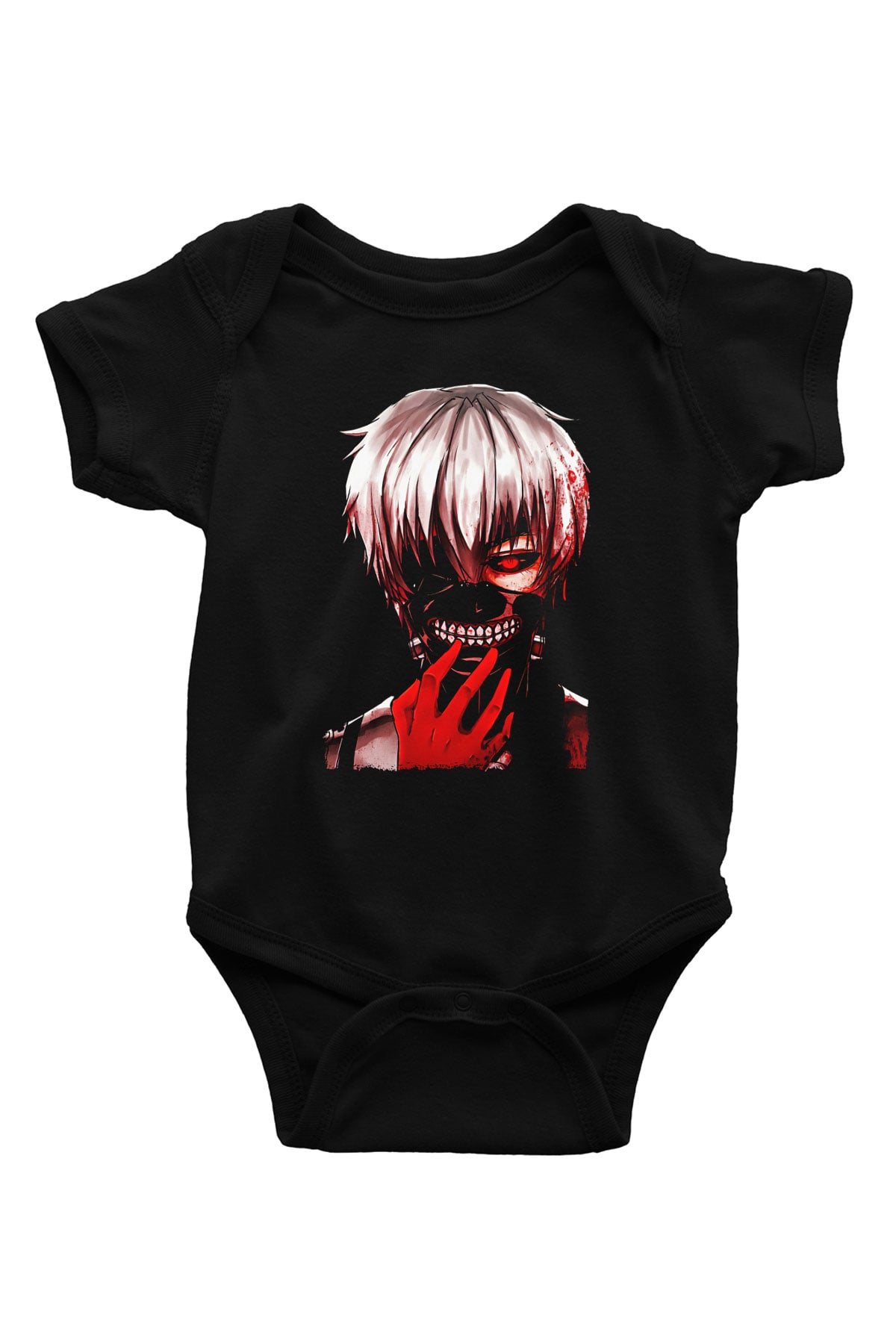 Bleach Baskılı Unisex Siyah Bebek Body - Zıbın