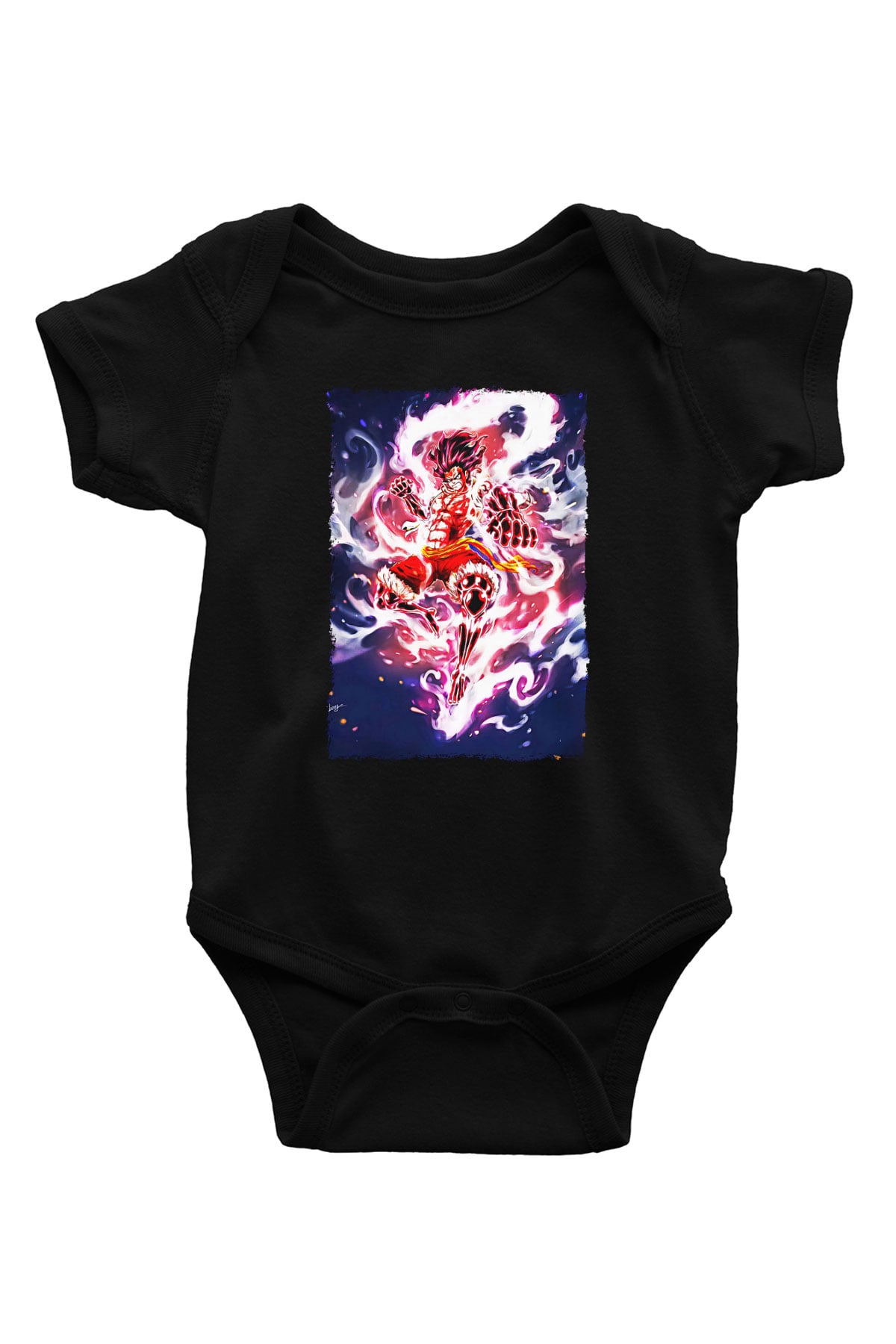 Bleach Baskılı Unisex Siyah Bebek Body - Zıbın