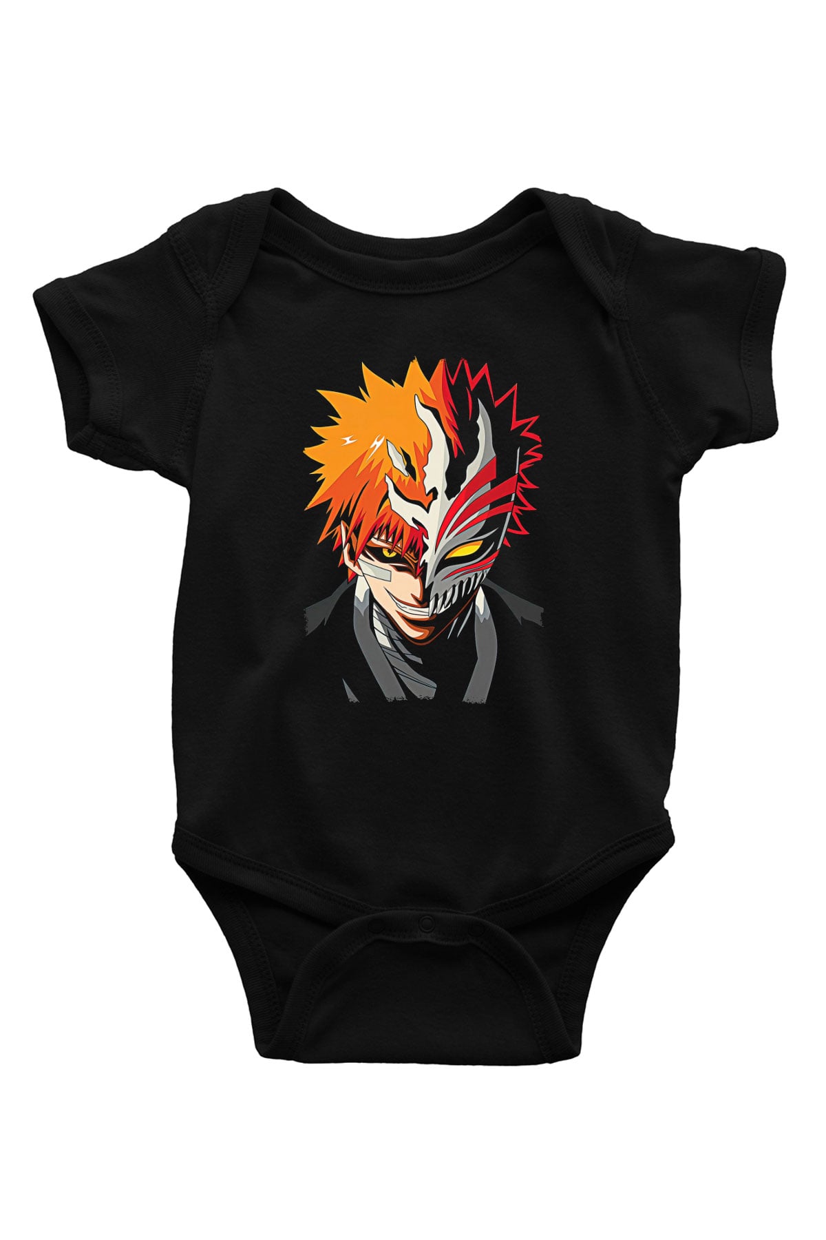 Bleach Baskılı Unisex Siyah Bebek Body - Zıbın