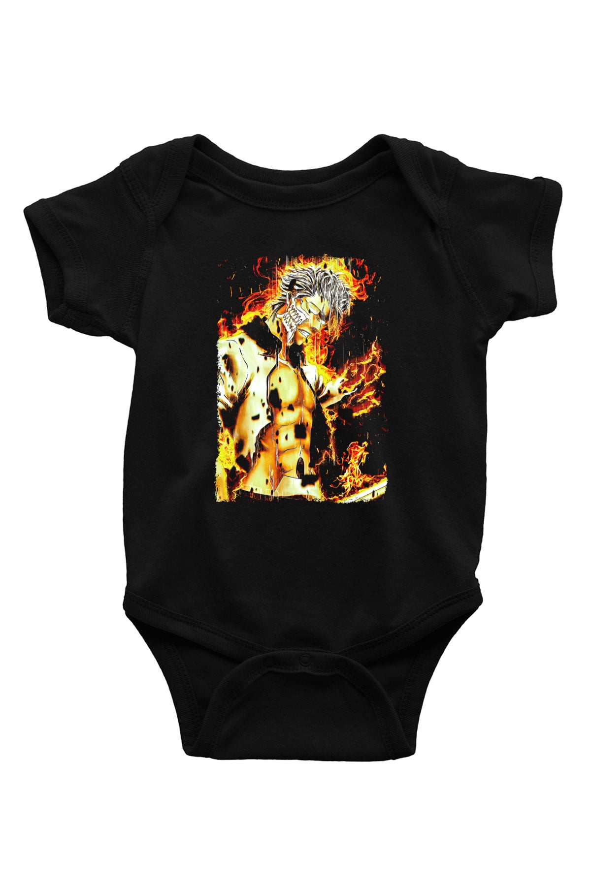Bleach Baskılı Unisex Siyah Bebek Body - Zıbın