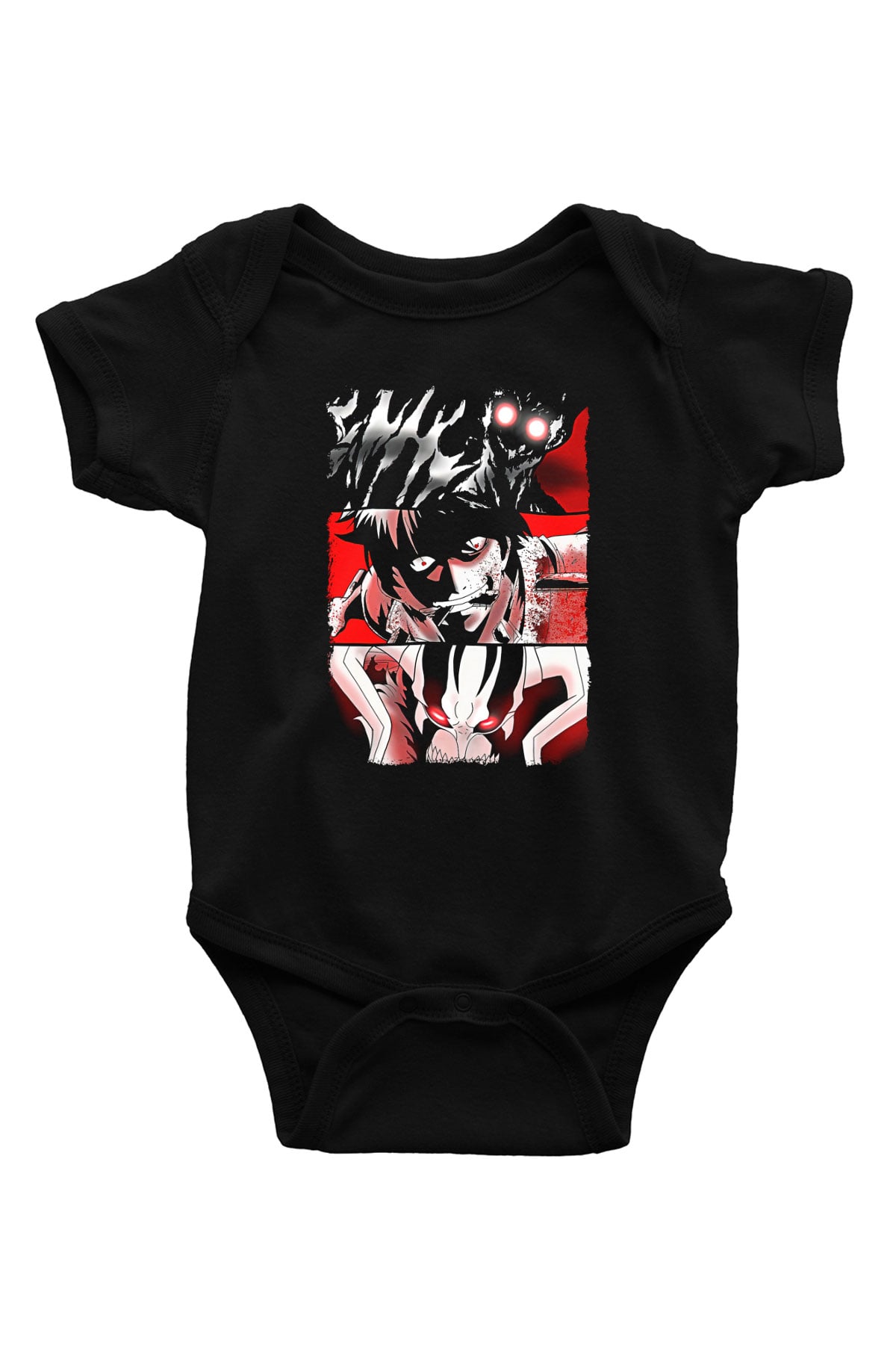 Bleach Baskılı Unisex Siyah Bebek Body - Zıbın