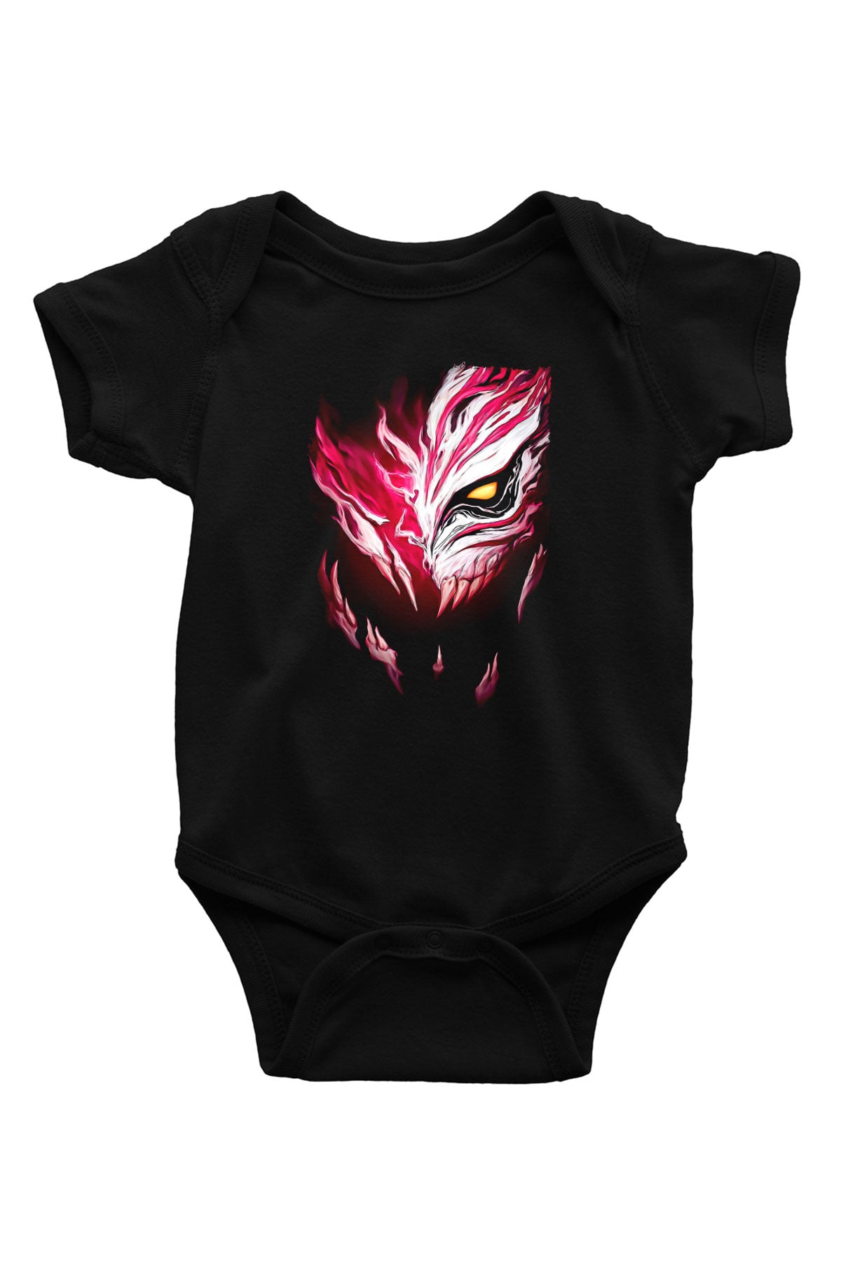 Bleach Baskılı Unisex Siyah Bebek Body - Zıbın