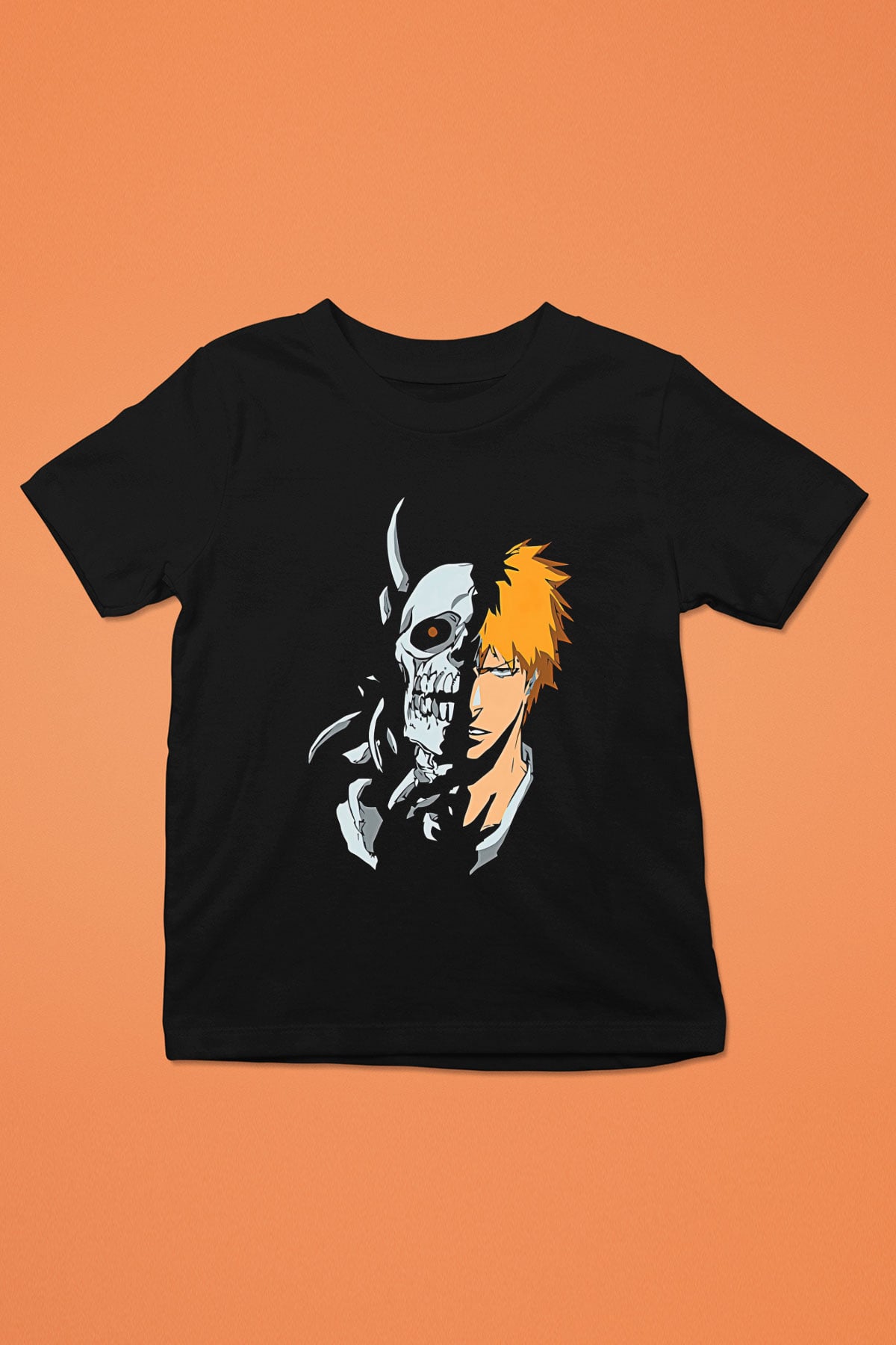 Bleach Baskılı Unisex Siyah Çocuk Tişört - Tshirt