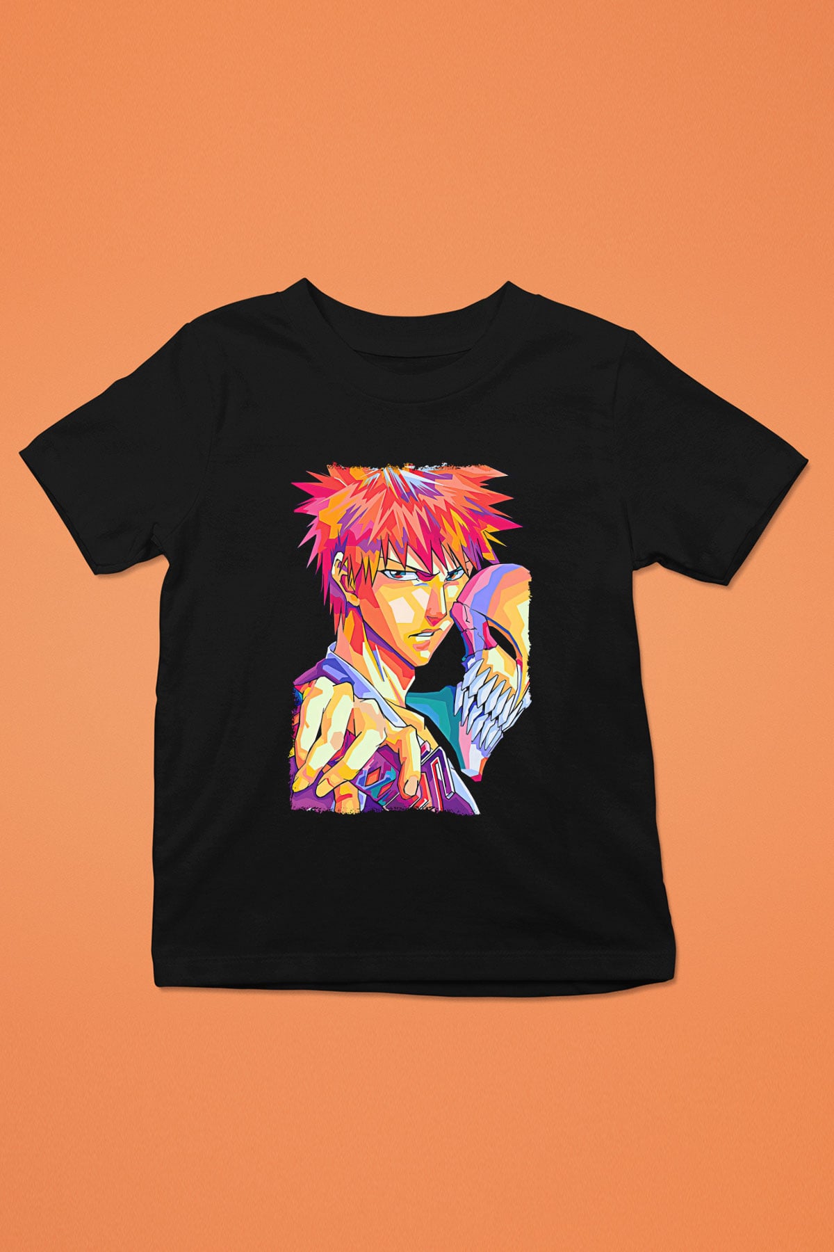 Bleach Baskılı Unisex Siyah Çocuk Tişört - Tshirt