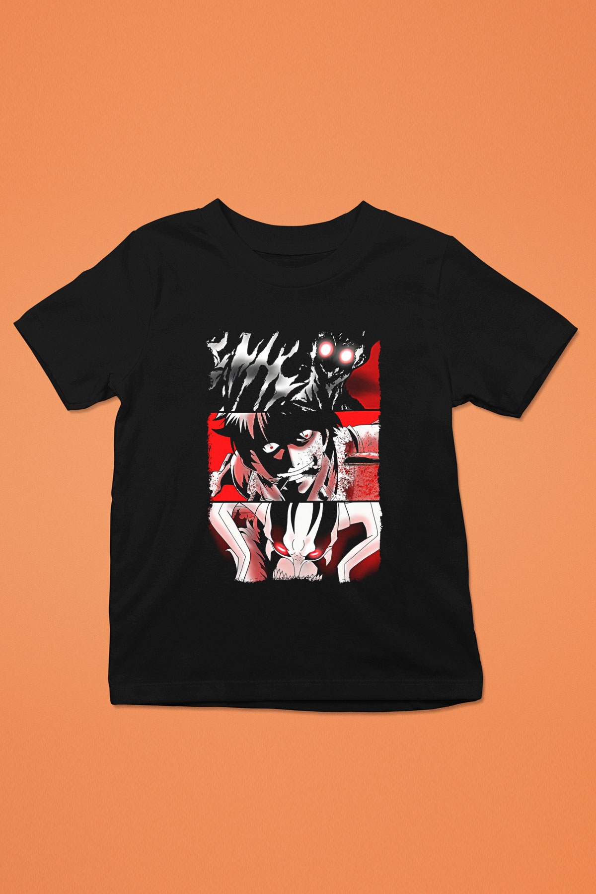 Bleach Baskılı Unisex Siyah Çocuk Tişört - Tshirt