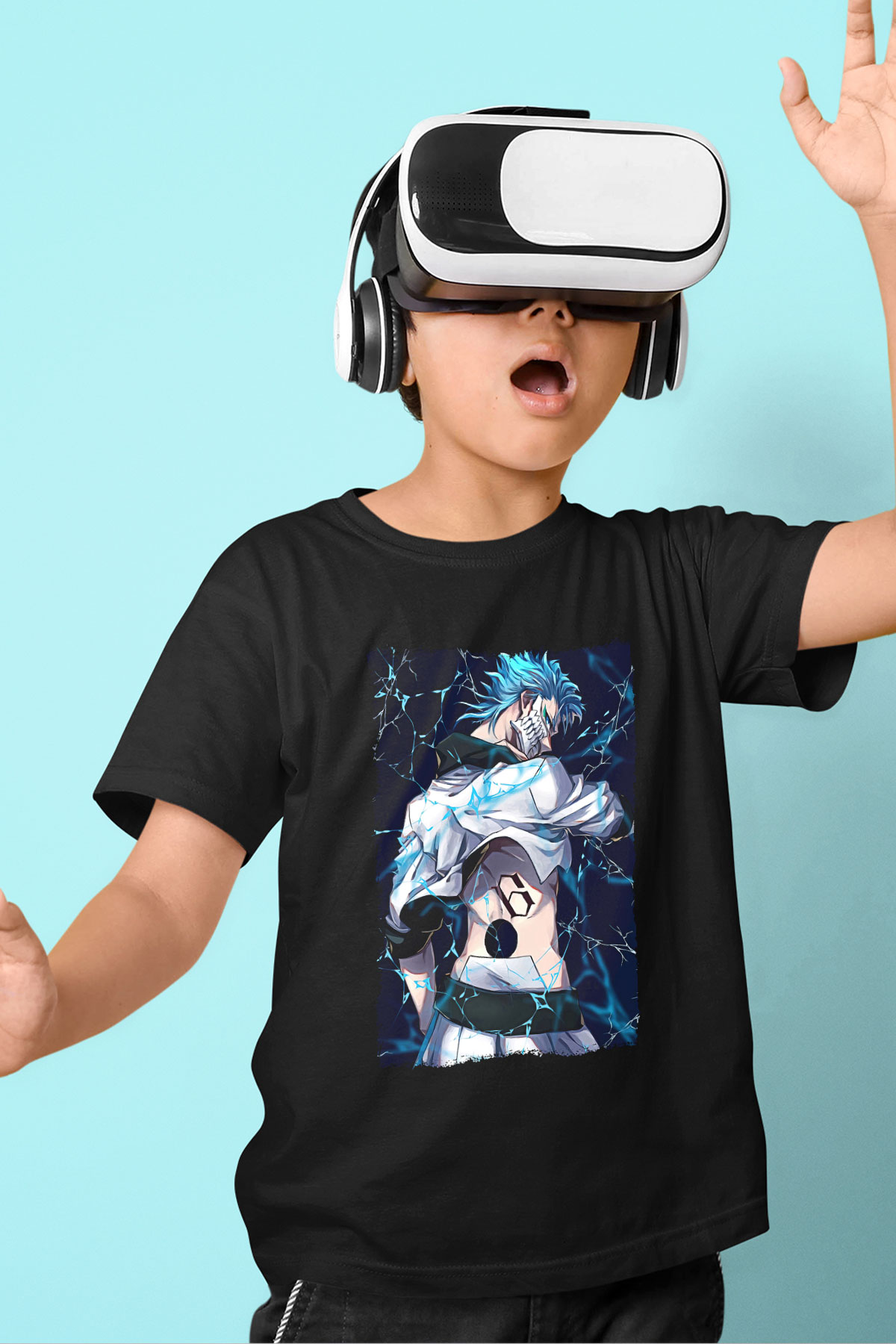 Bleach Baskılı Unisex Siyah Çocuk Tişört - Tshirt