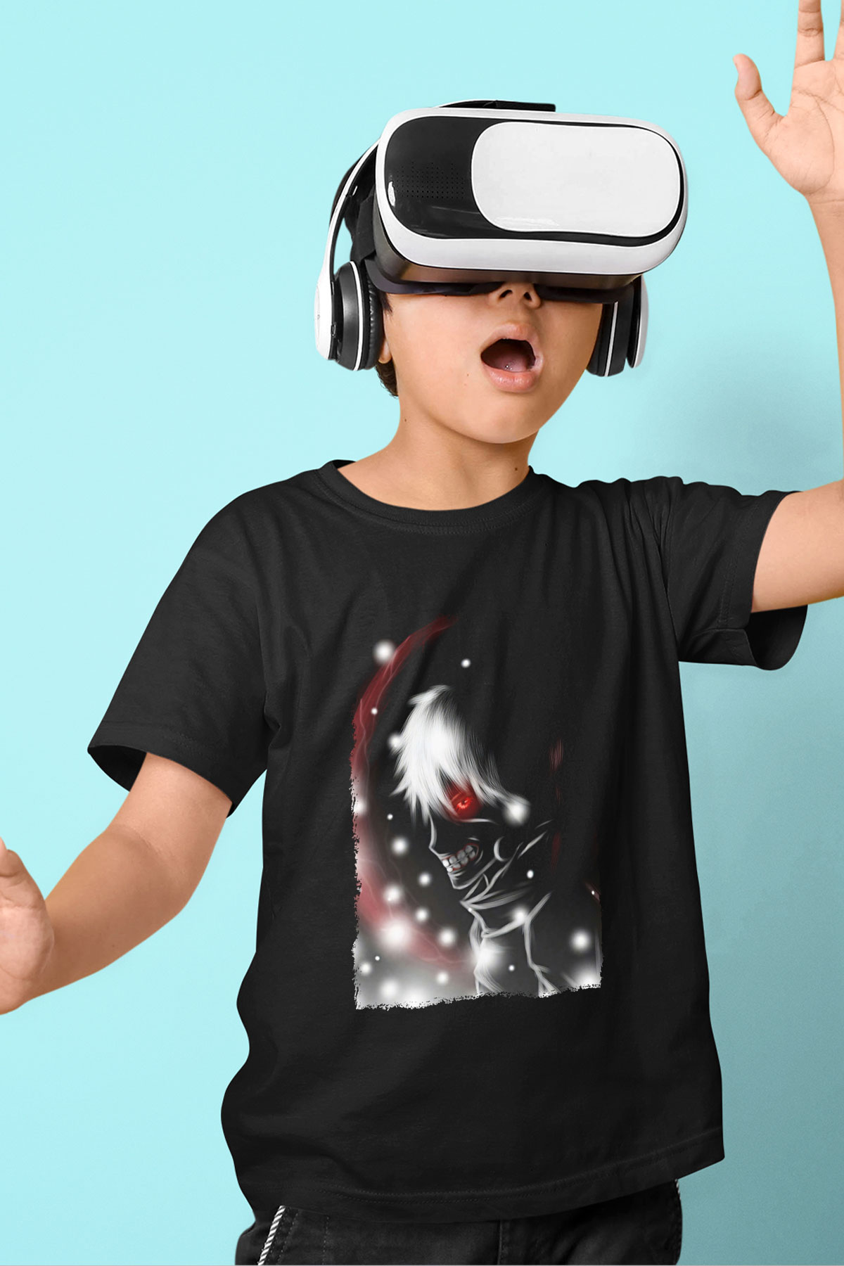 Bleach Baskılı Unisex Siyah Çocuk Tişört - Tshirt