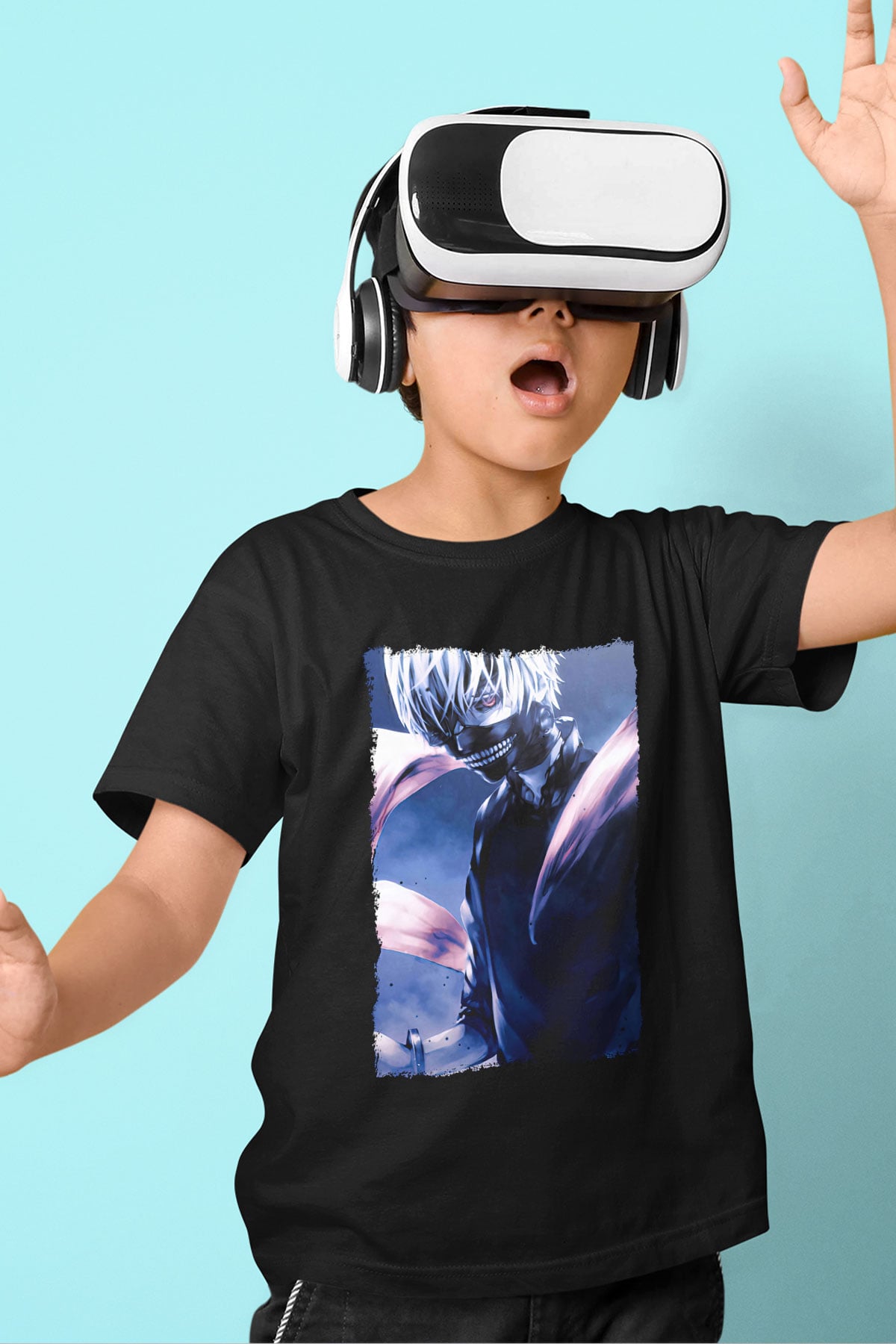 Bleach Baskılı Unisex Siyah Çocuk Tişört - Tshirt