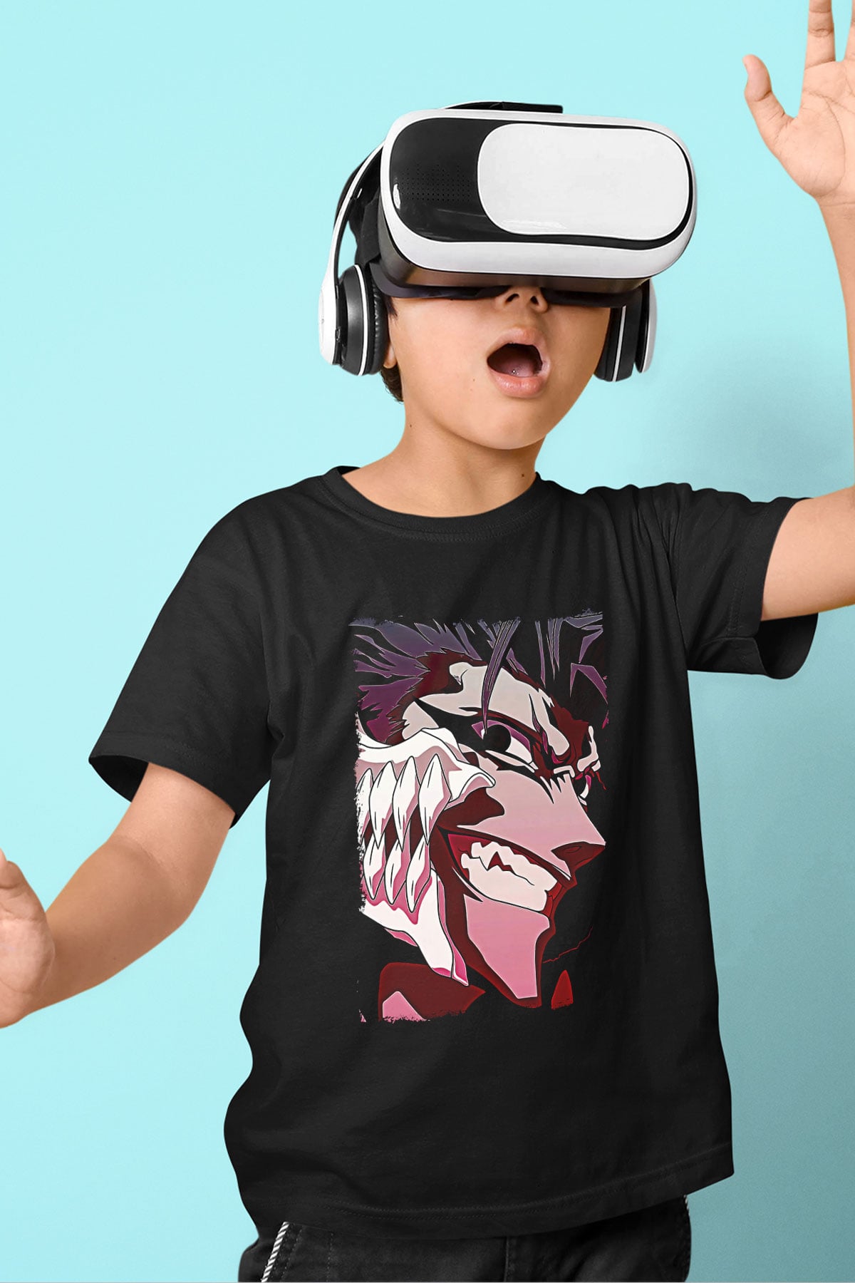 Bleach Baskılı Unisex Siyah Çocuk Tişört - Tshirt