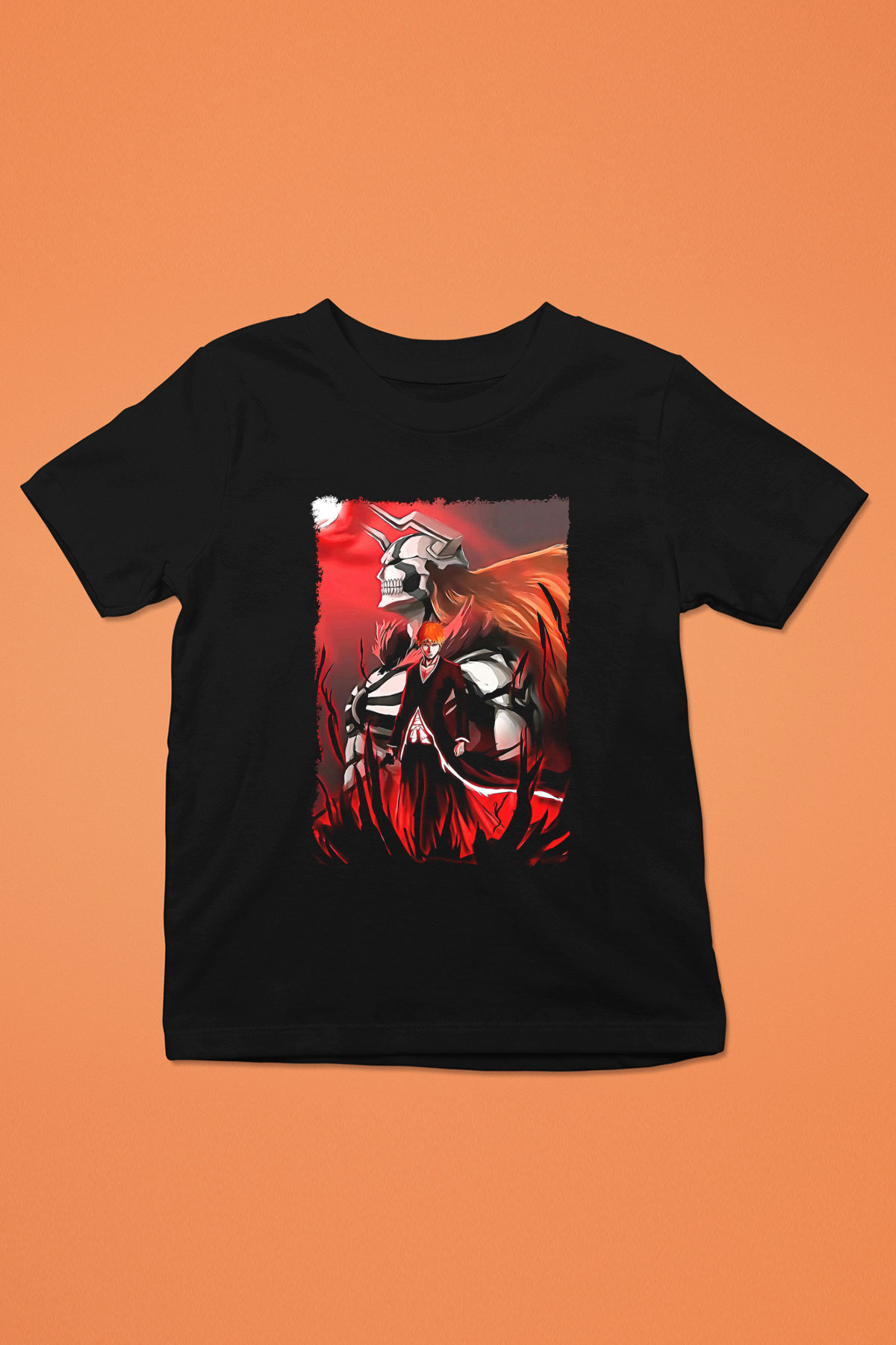 Bleach Baskılı Unisex Siyah Çocuk Tişört - Tshirt