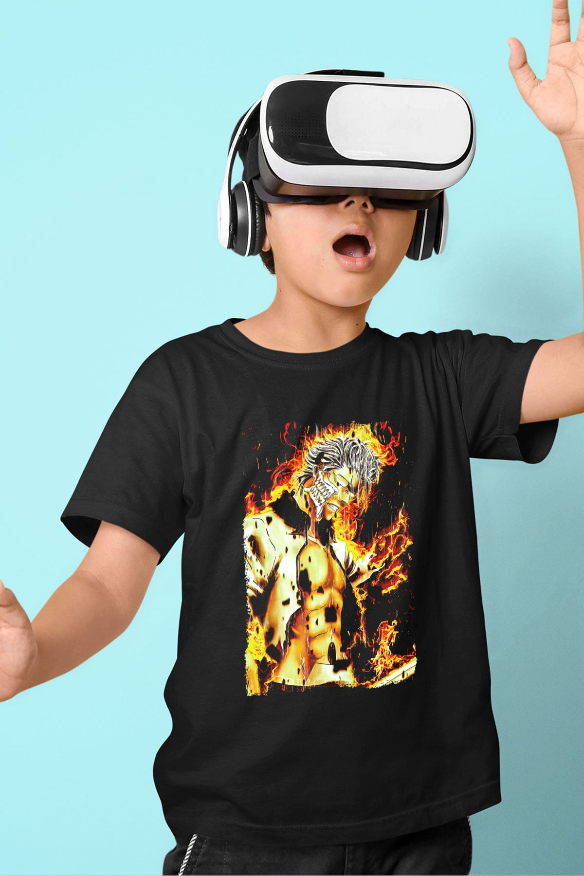 Bleach Baskılı Unisex Siyah Çocuk Tişört - Tshirt