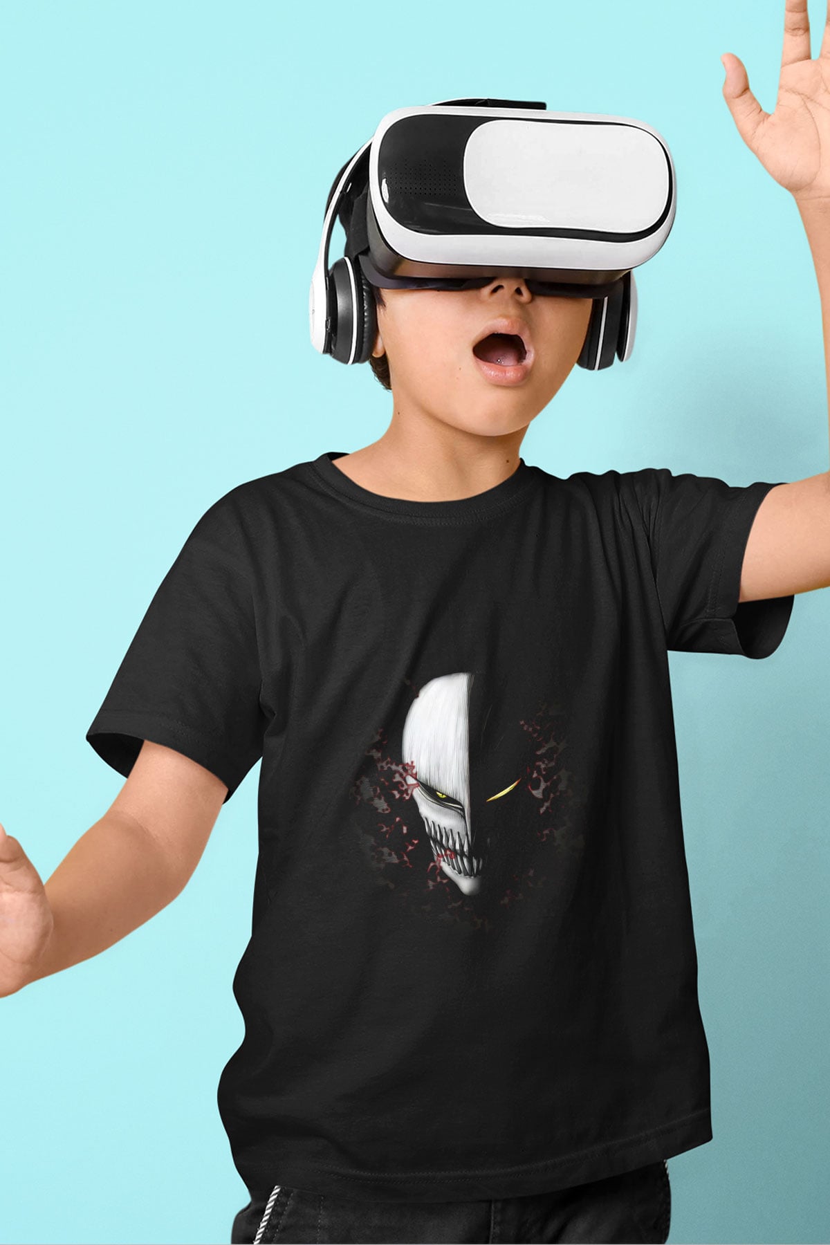 Bleach Baskılı Unisex Siyah Çocuk Tişört - Tshirt