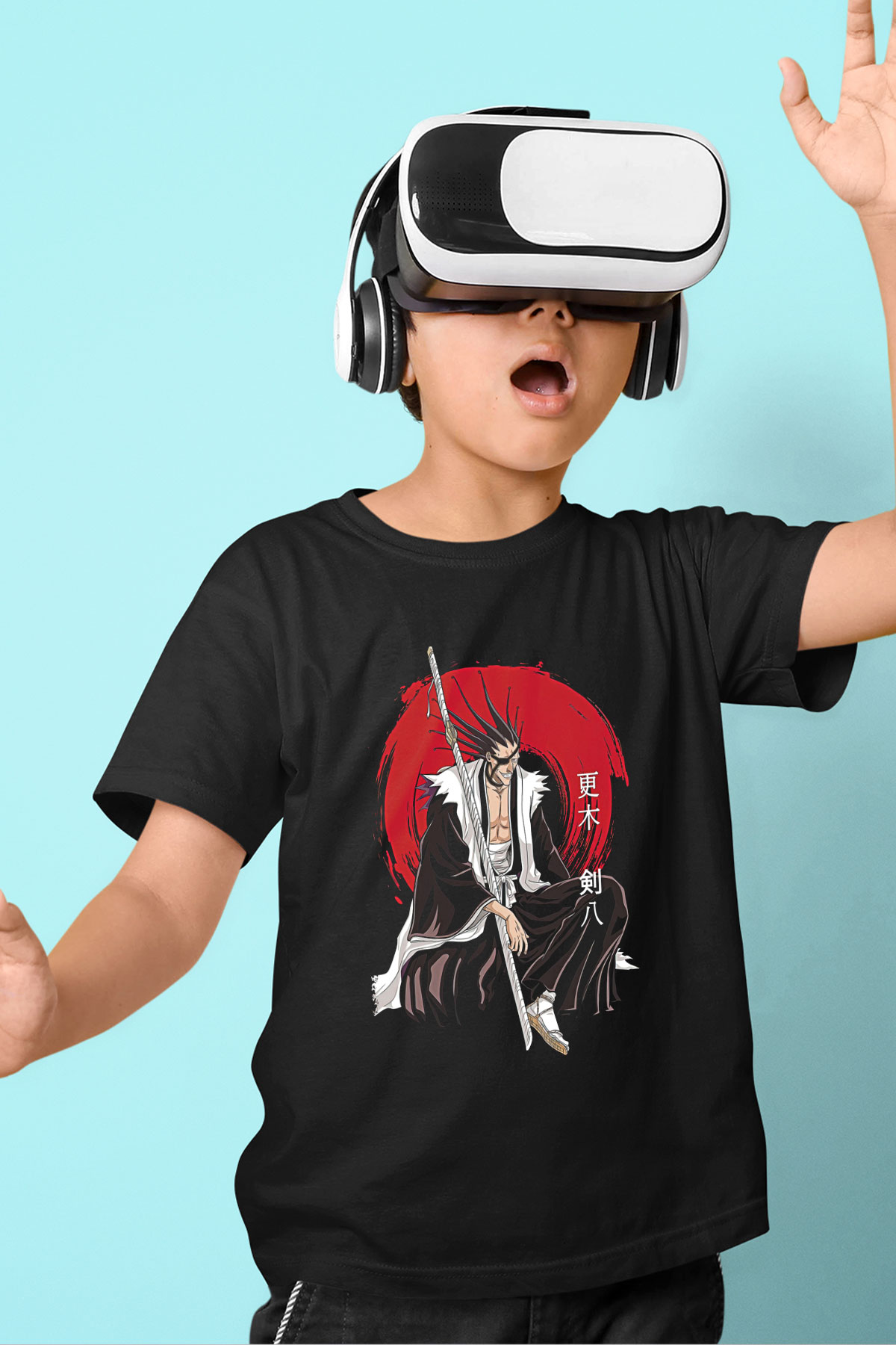 Bleach Baskılı Unisex Siyah Çocuk Tişört - Tshirt