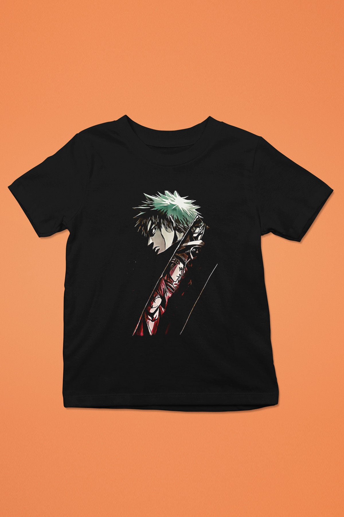 Bleach Baskılı Unisex Siyah Çocuk Tişört - Tshirt