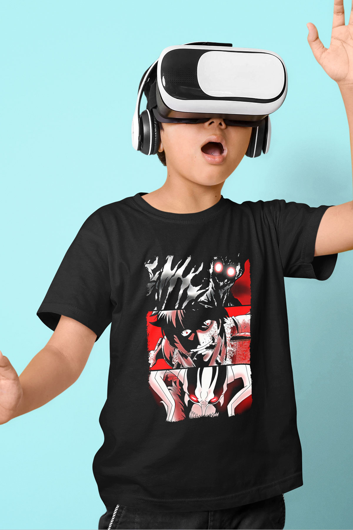 Bleach Baskılı Unisex Siyah Çocuk Tişört - Tshirt