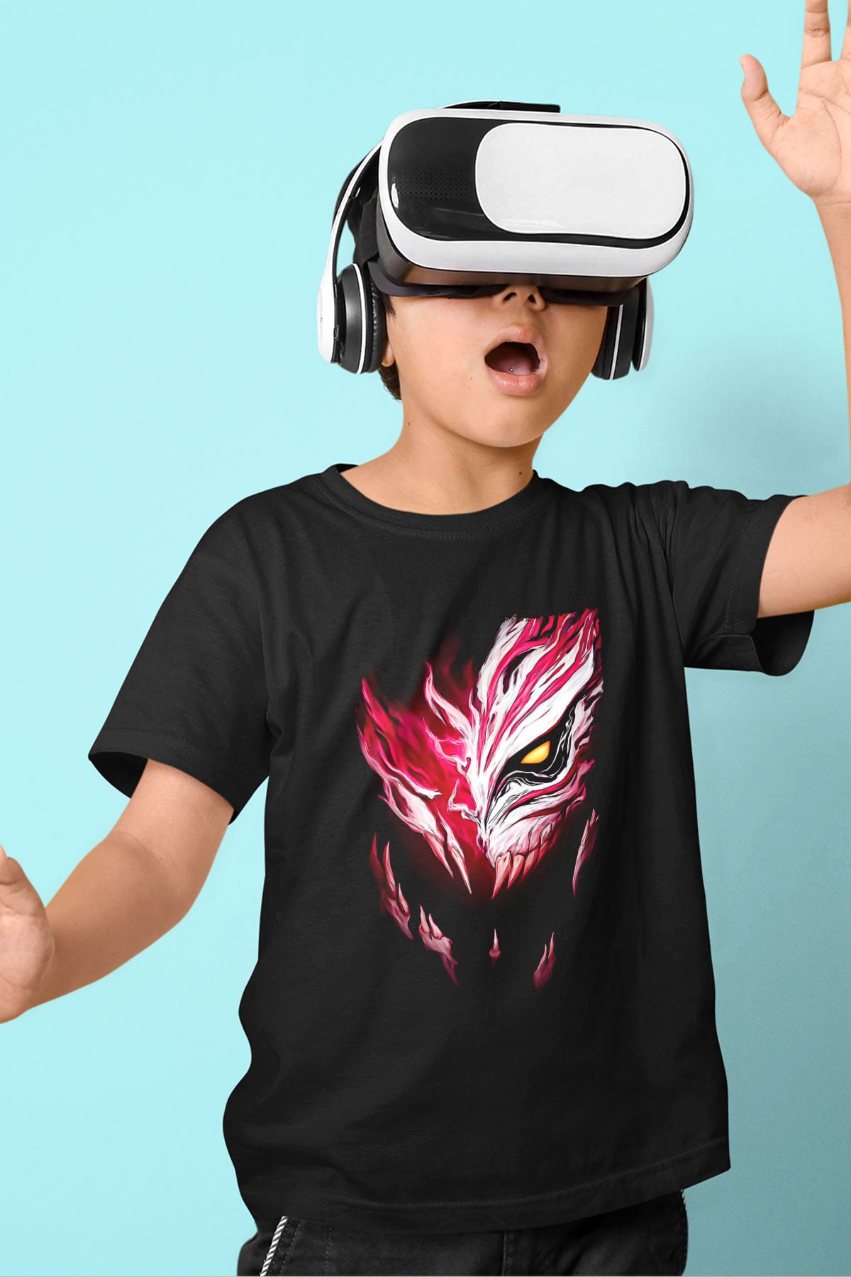 Bleach Baskılı Unisex Siyah Çocuk Tişört - Tshirt