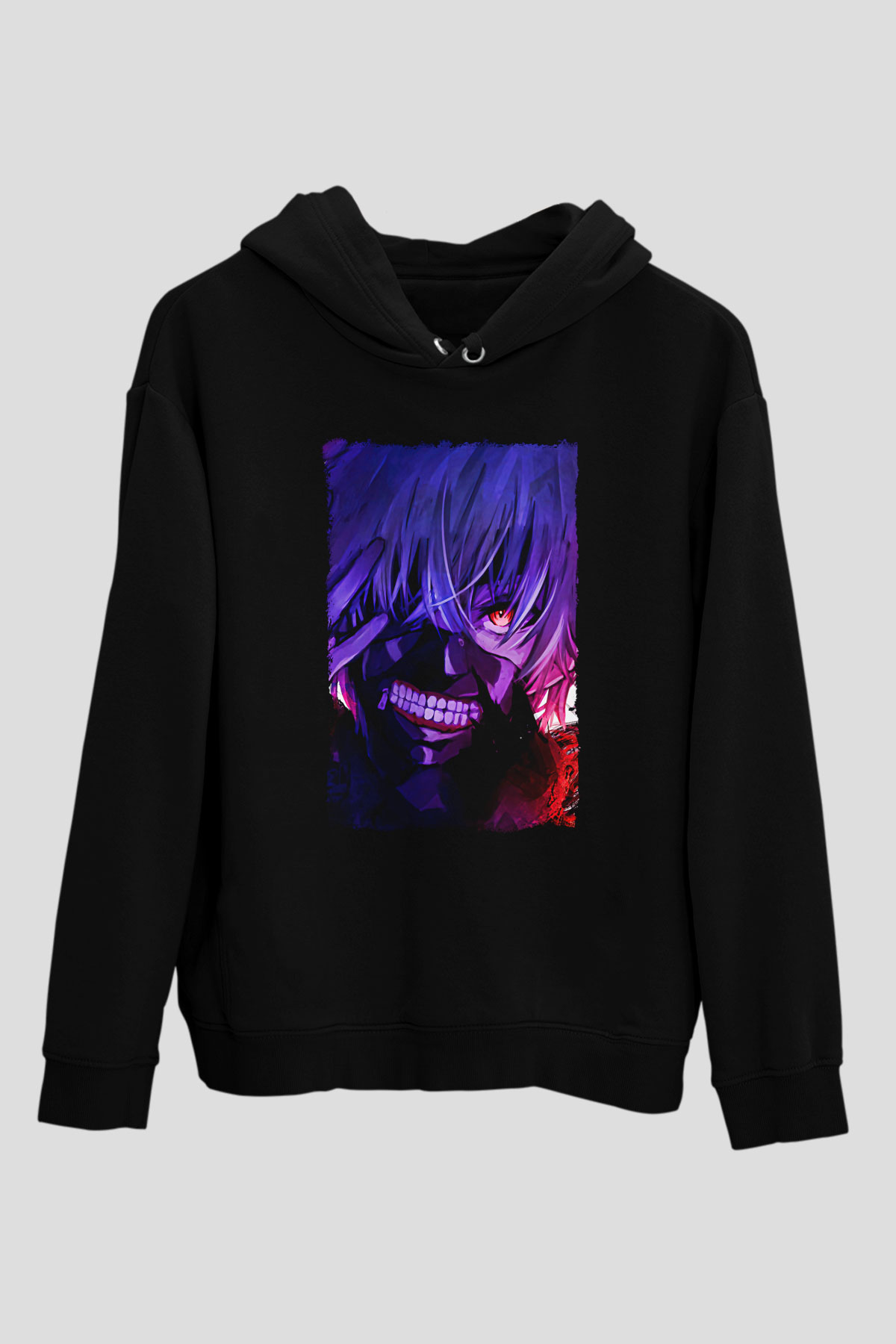 Bleach Baskılı Unisex Siyah Hoodie