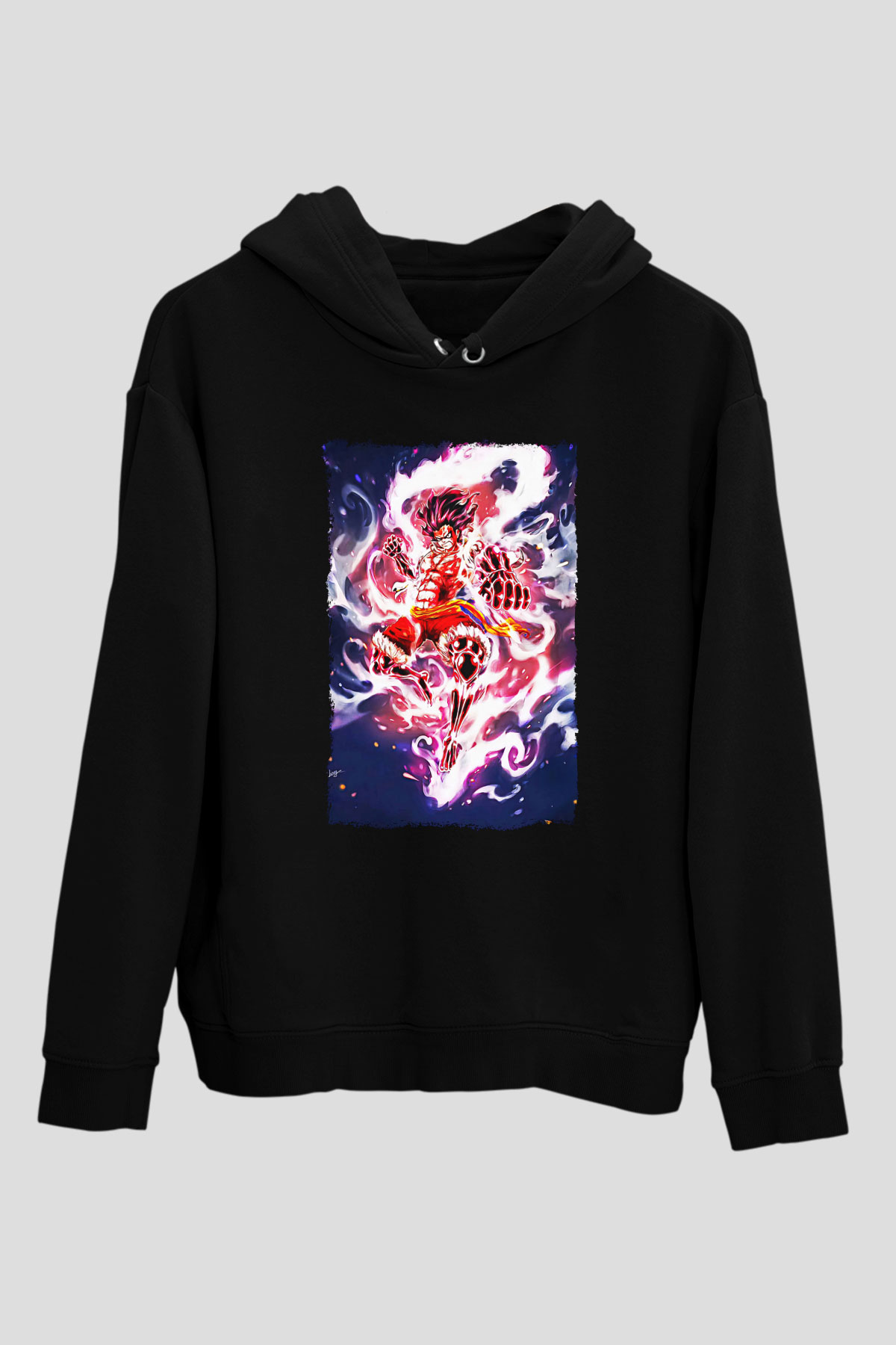 Bleach Baskılı Unisex Siyah Hoodie