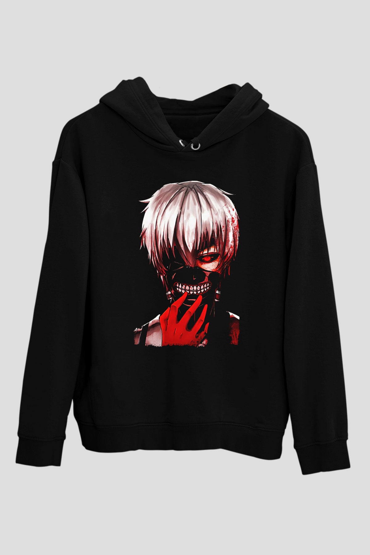 Bleach Baskılı Unisex Siyah Hoodie