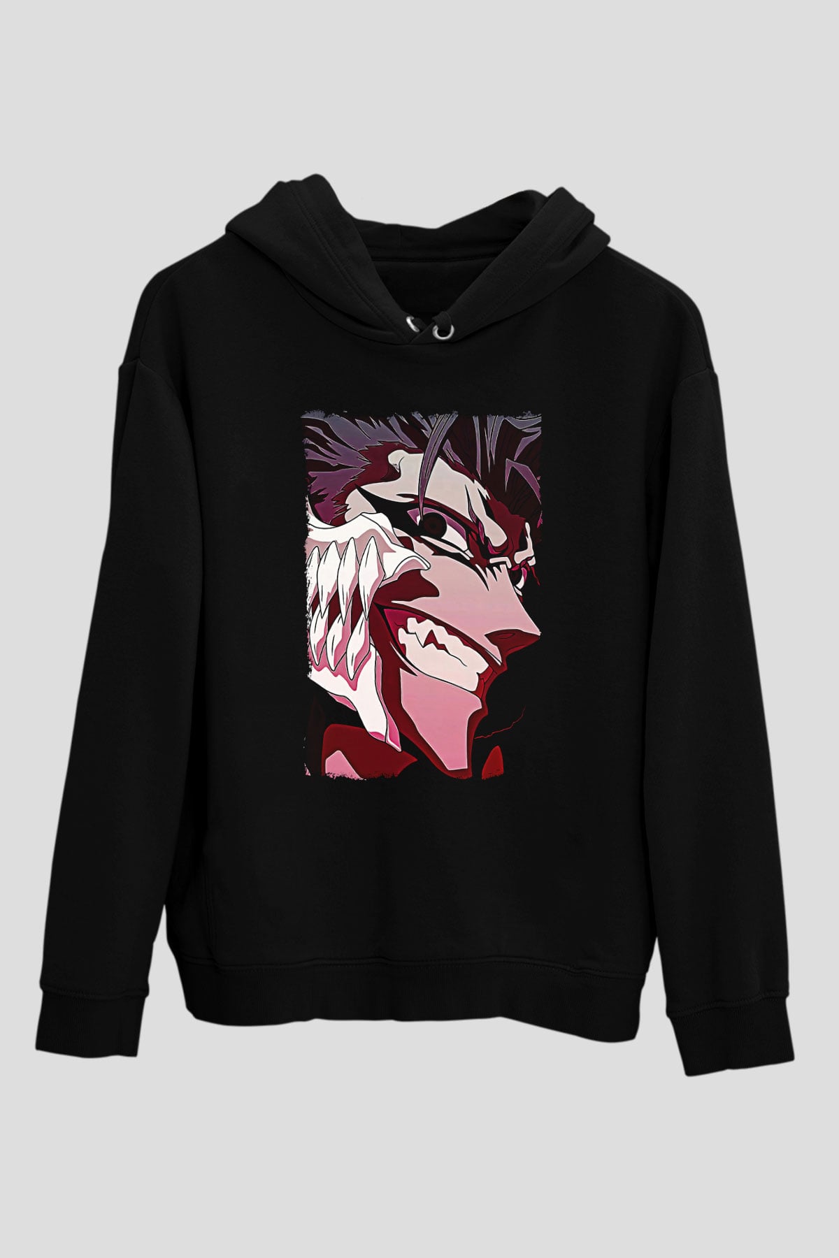Bleach Baskılı Unisex Siyah Hoodie