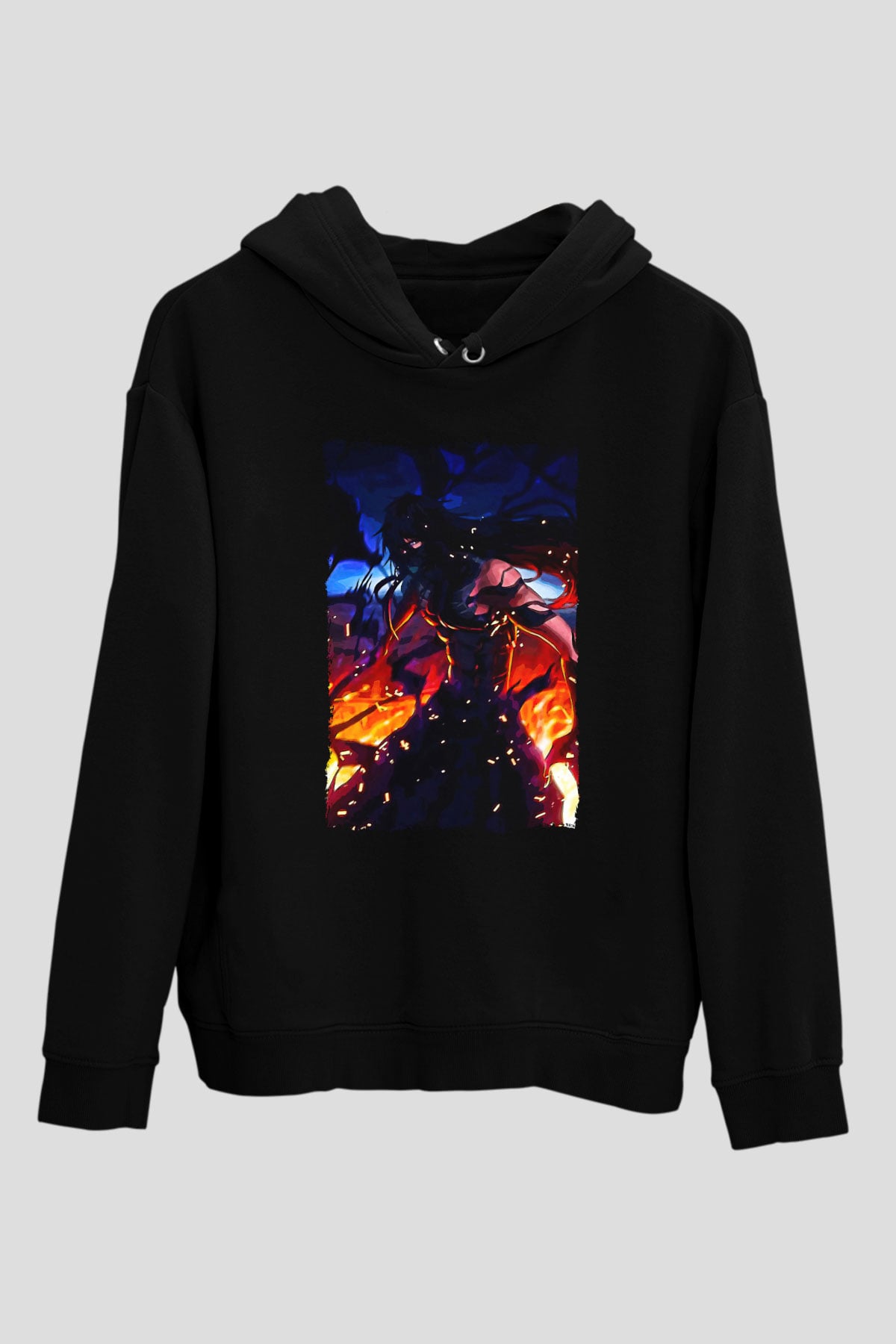Bleach Baskılı Unisex Siyah Hoodie