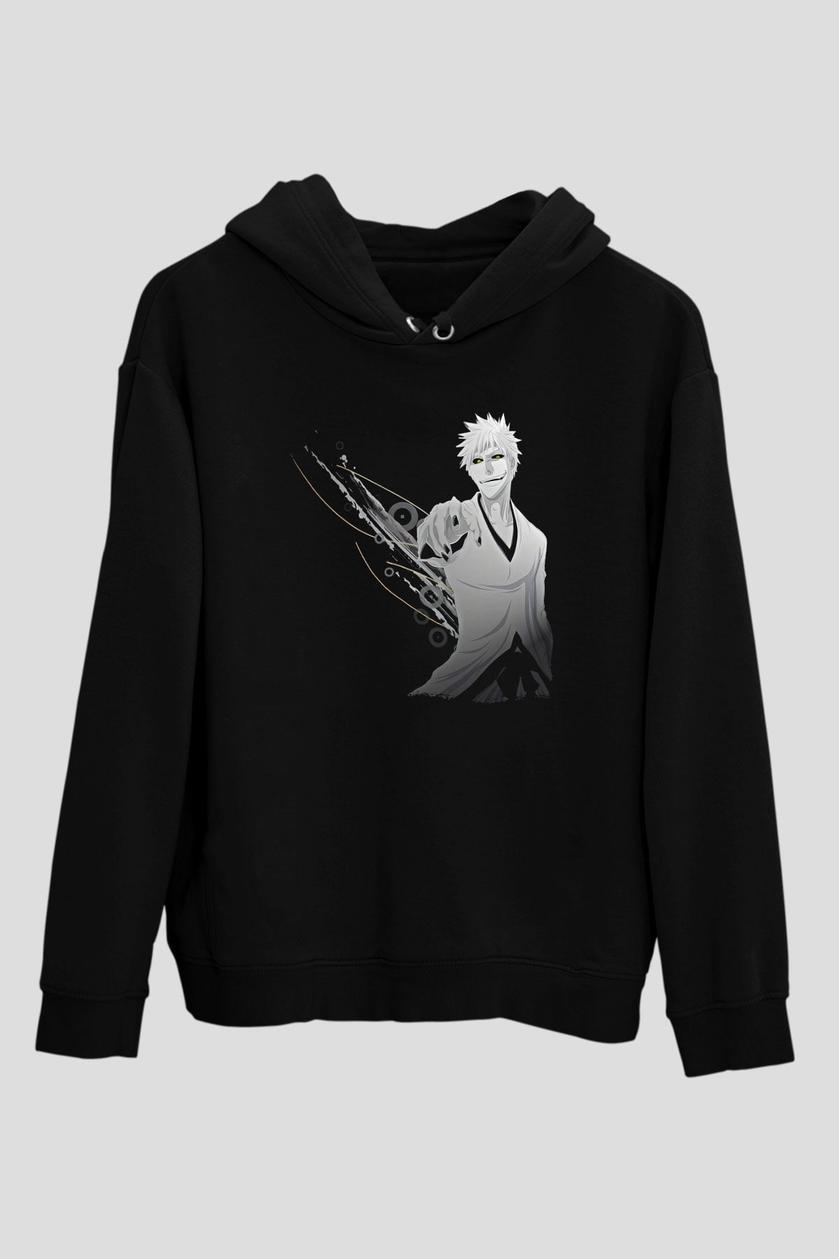 Bleach Baskılı Unisex Siyah Hoodie