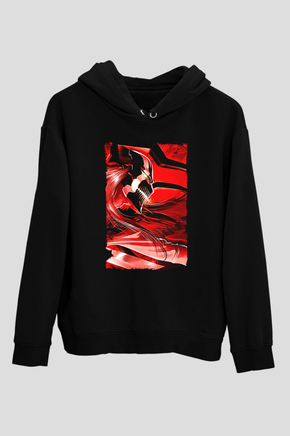Bleach Baskılı Unisex Siyah Hoodie