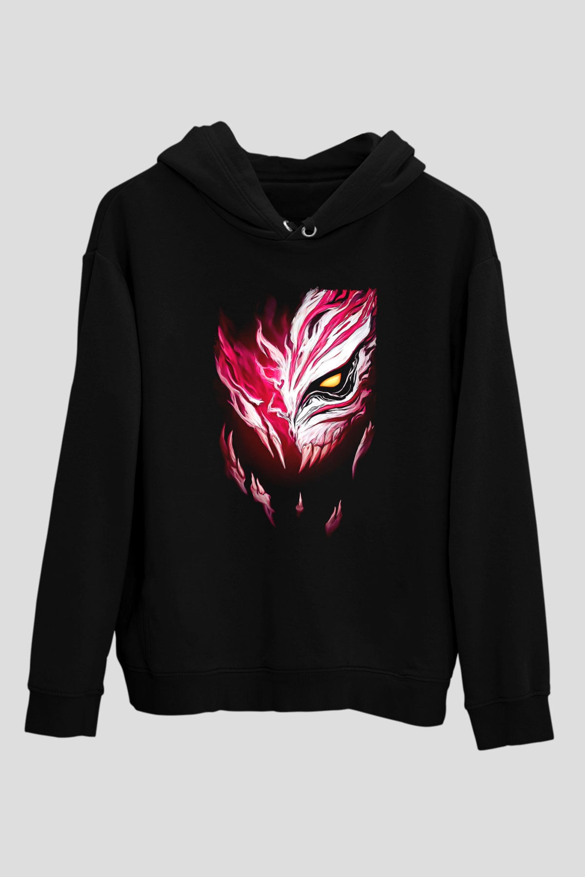 Bleach Baskılı Unisex Siyah Hoodie
