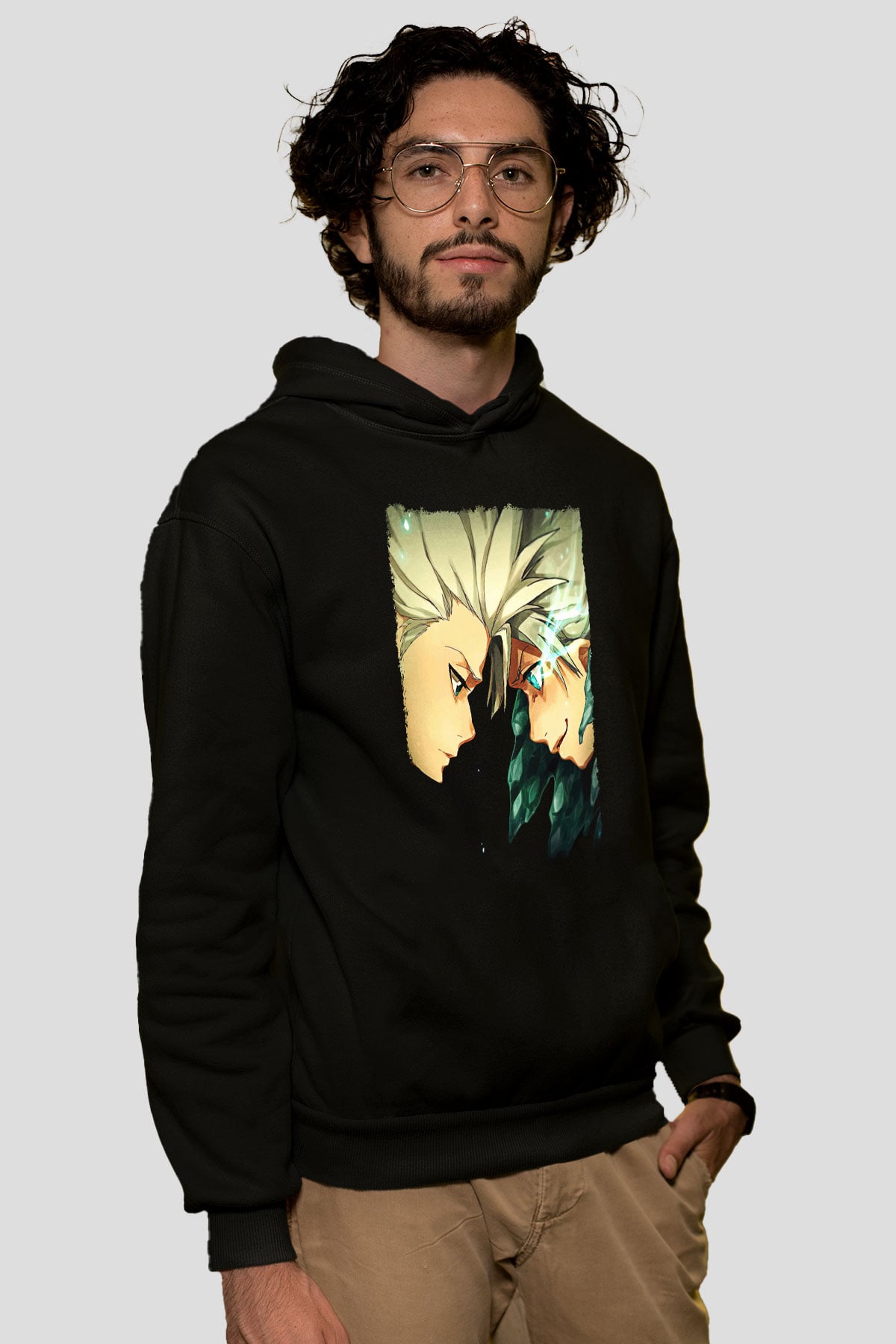 Bleach Baskılı Unisex Siyah Hoodie