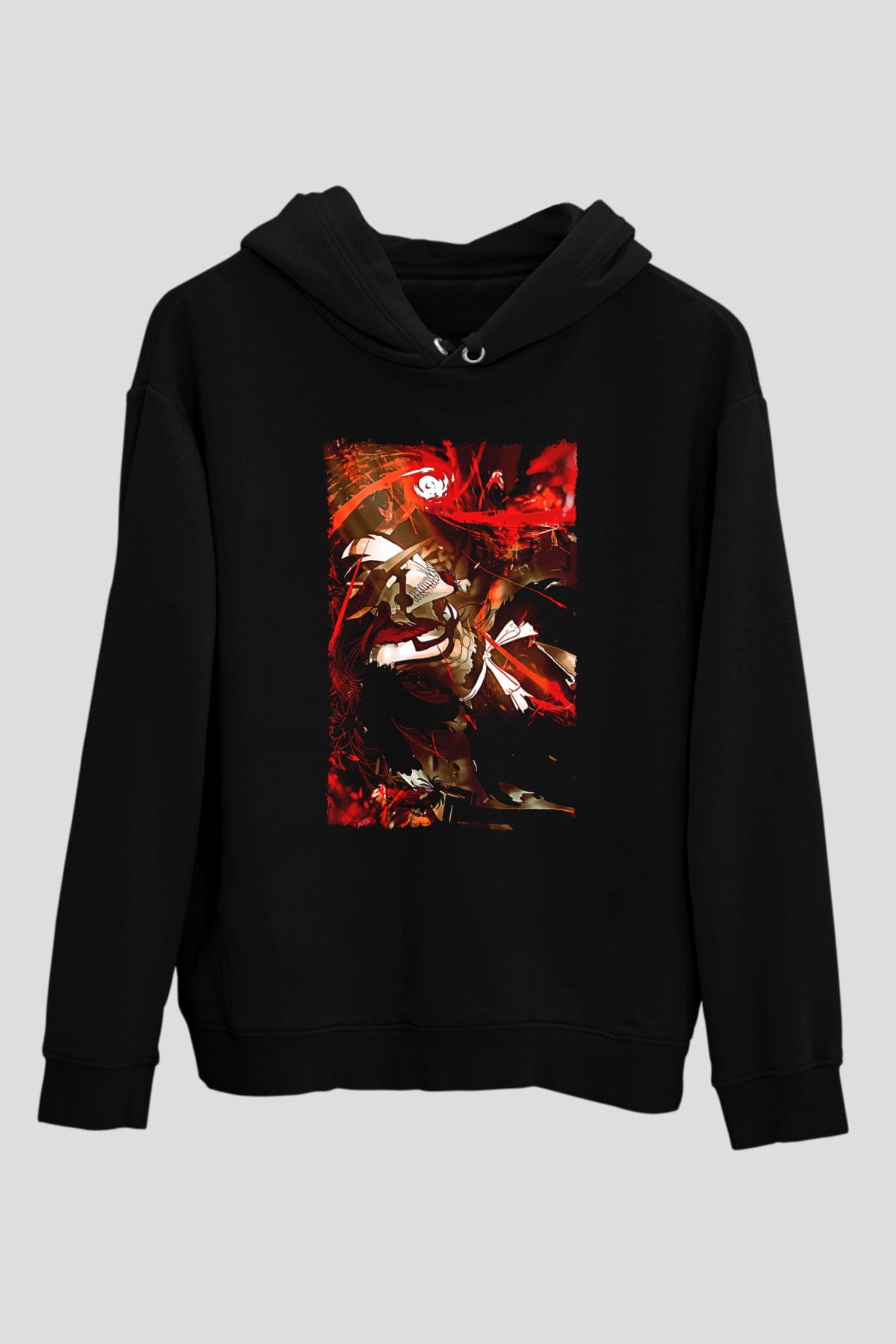 Bleach Baskılı Unisex Siyah Hoodie
