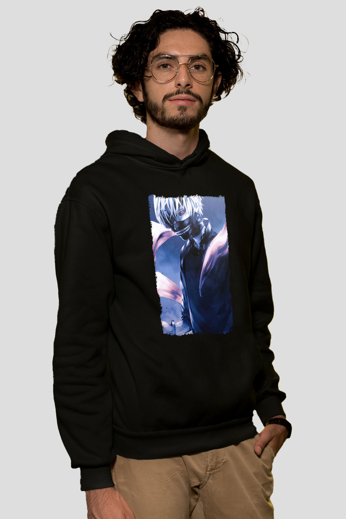 Bleach Baskılı Unisex Siyah Hoodie
