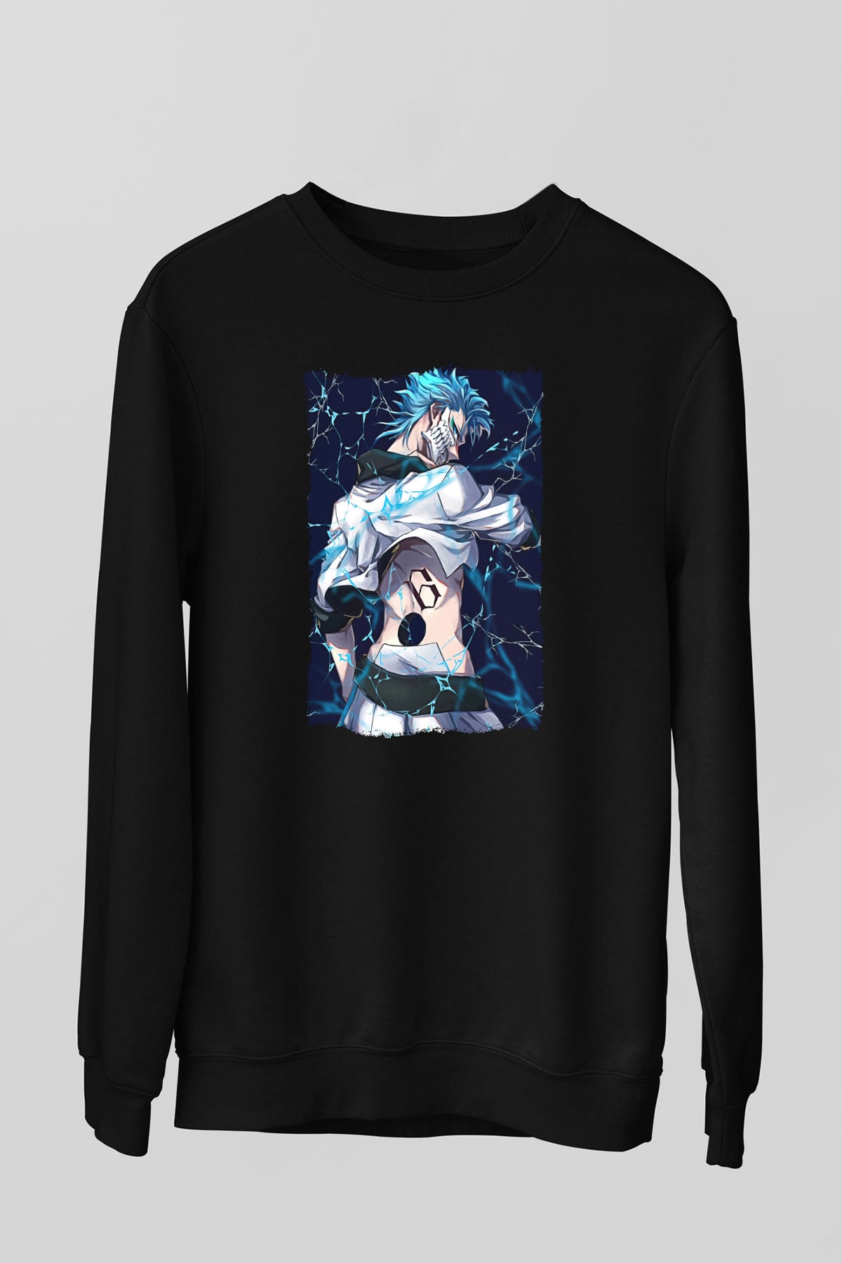 Bleach Baskılı Unisex Siyah Sweatshirt