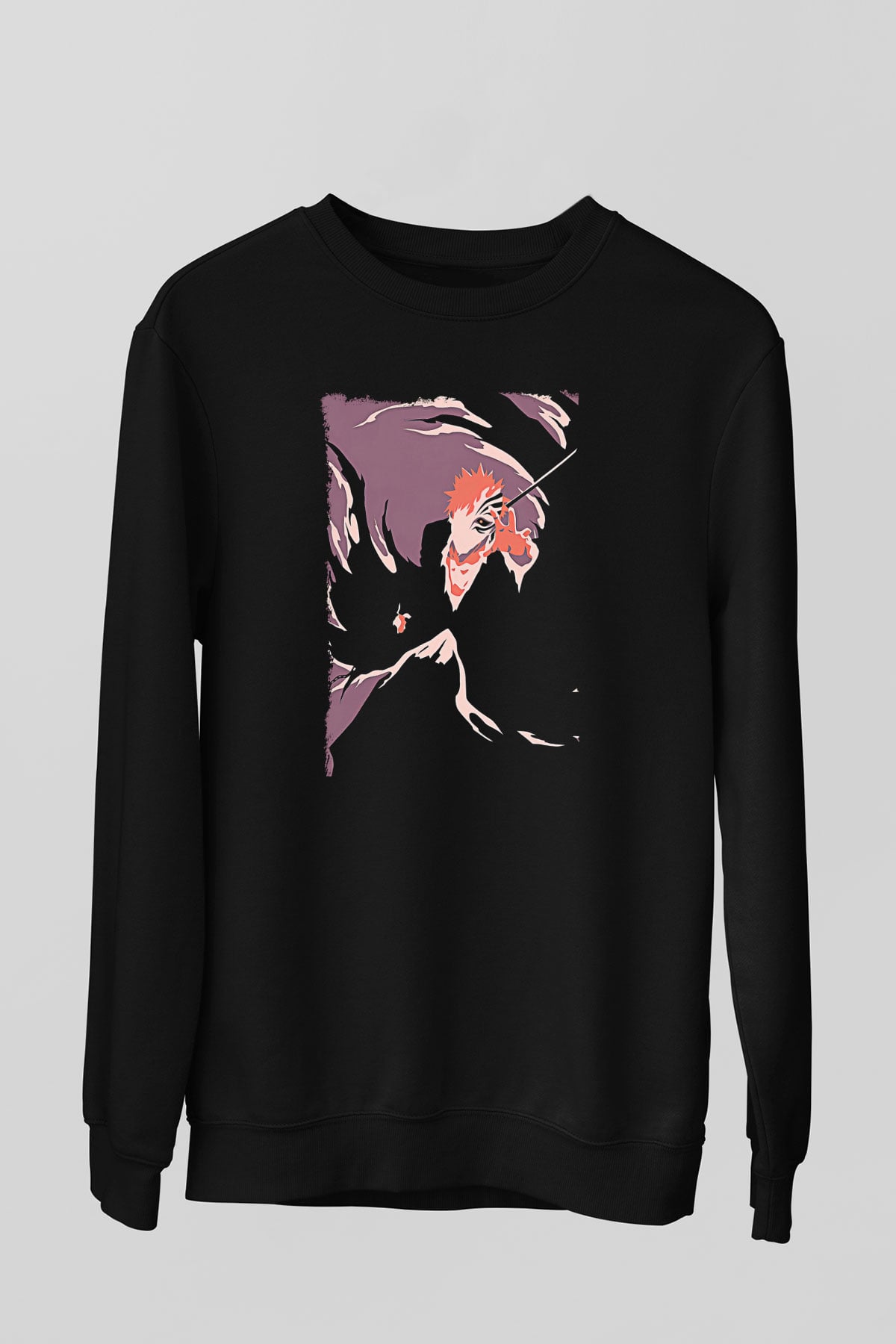 Bleach Baskılı Unisex Siyah Sweatshirt