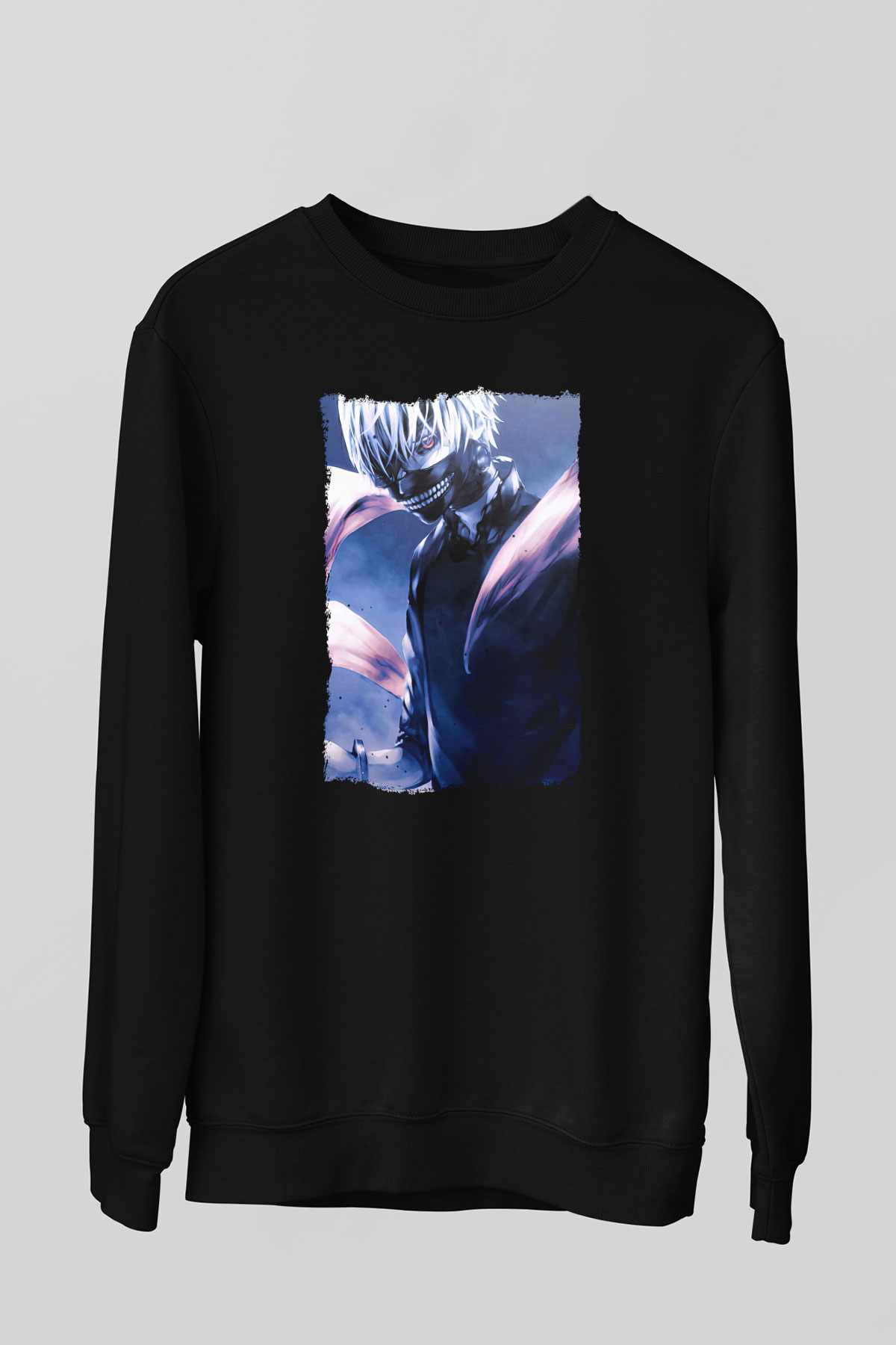 Bleach Baskılı Unisex Siyah Sweatshirt