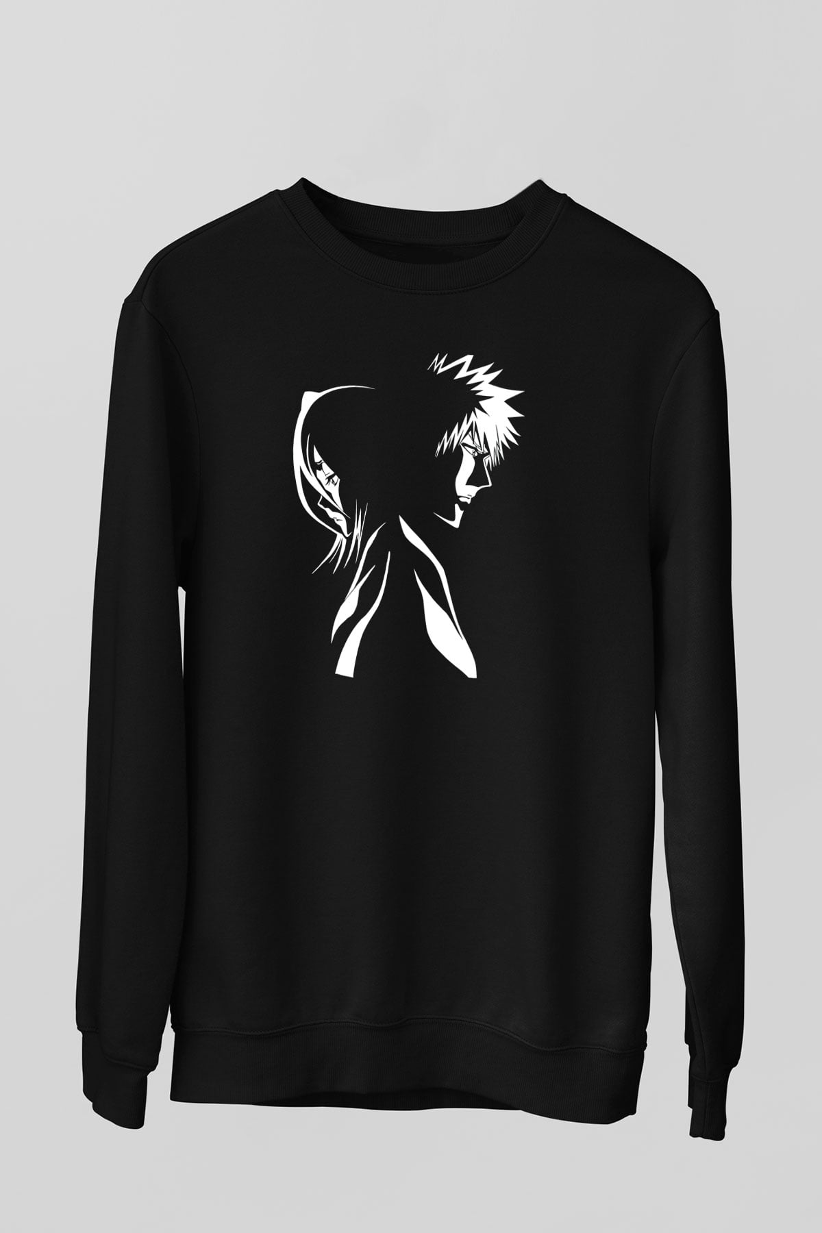 Bleach Baskılı Unisex Siyah Sweatshirt