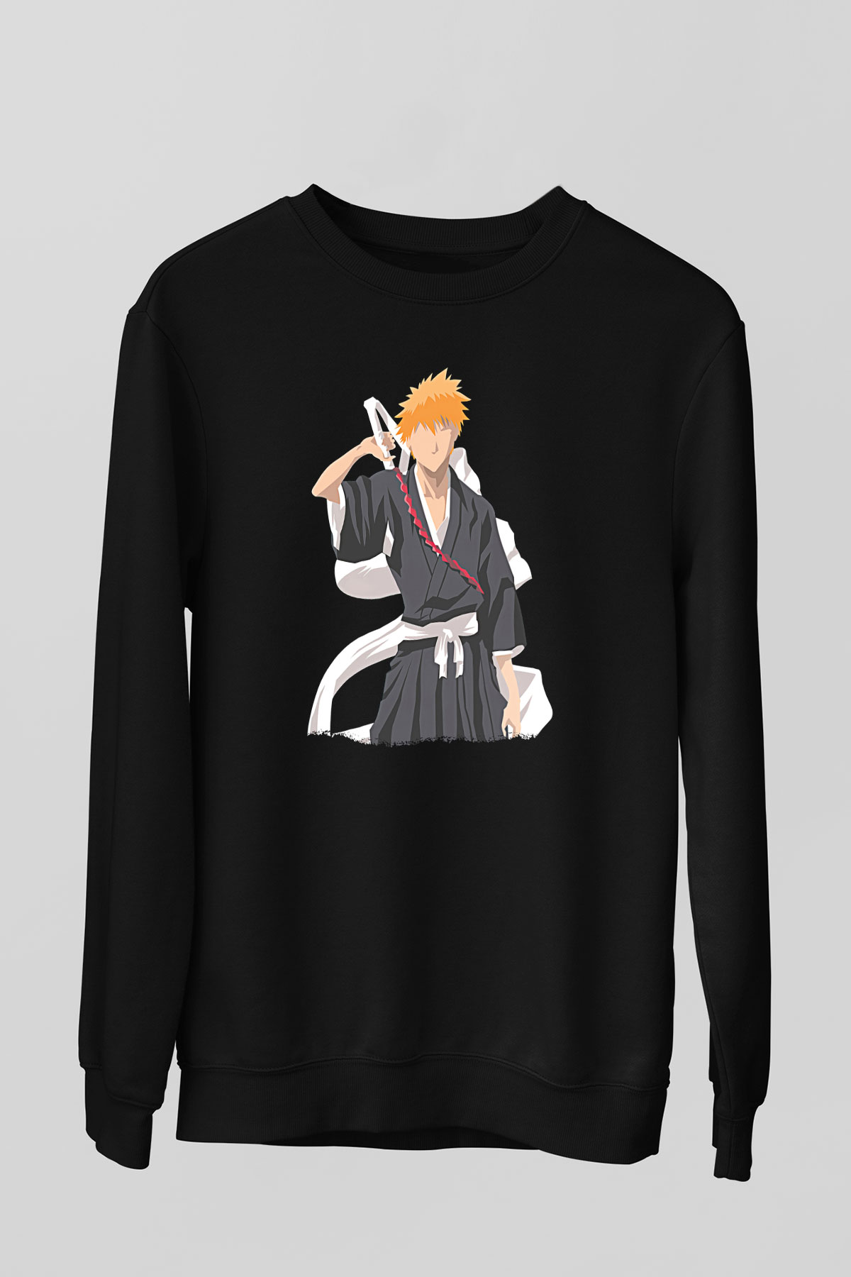 Bleach Baskılı Unisex Siyah Sweatshirt