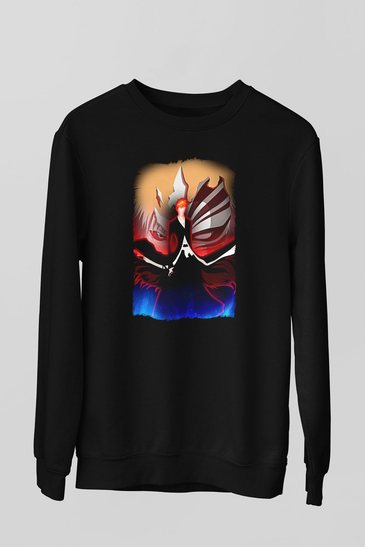Bleach Baskılı Unisex Siyah Sweatshirt