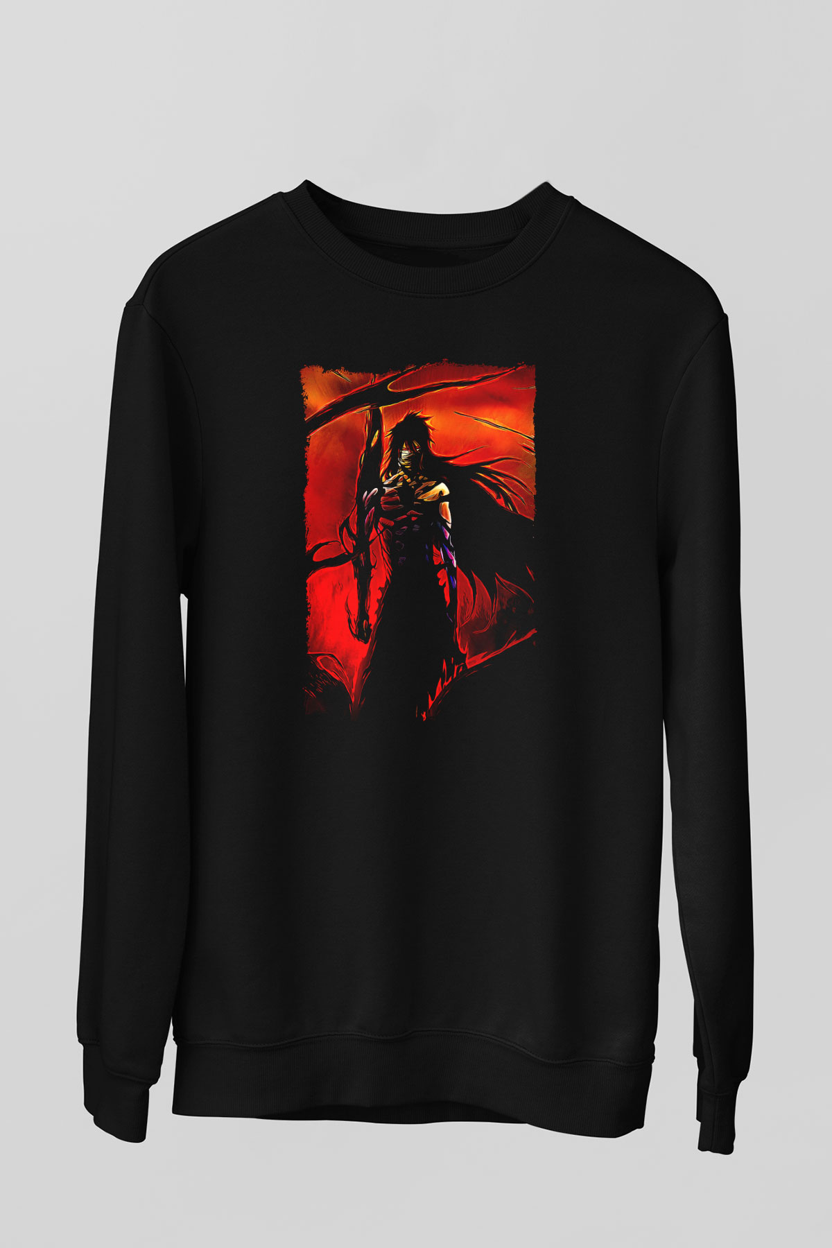 Bleach Baskılı Unisex Siyah Sweatshirt