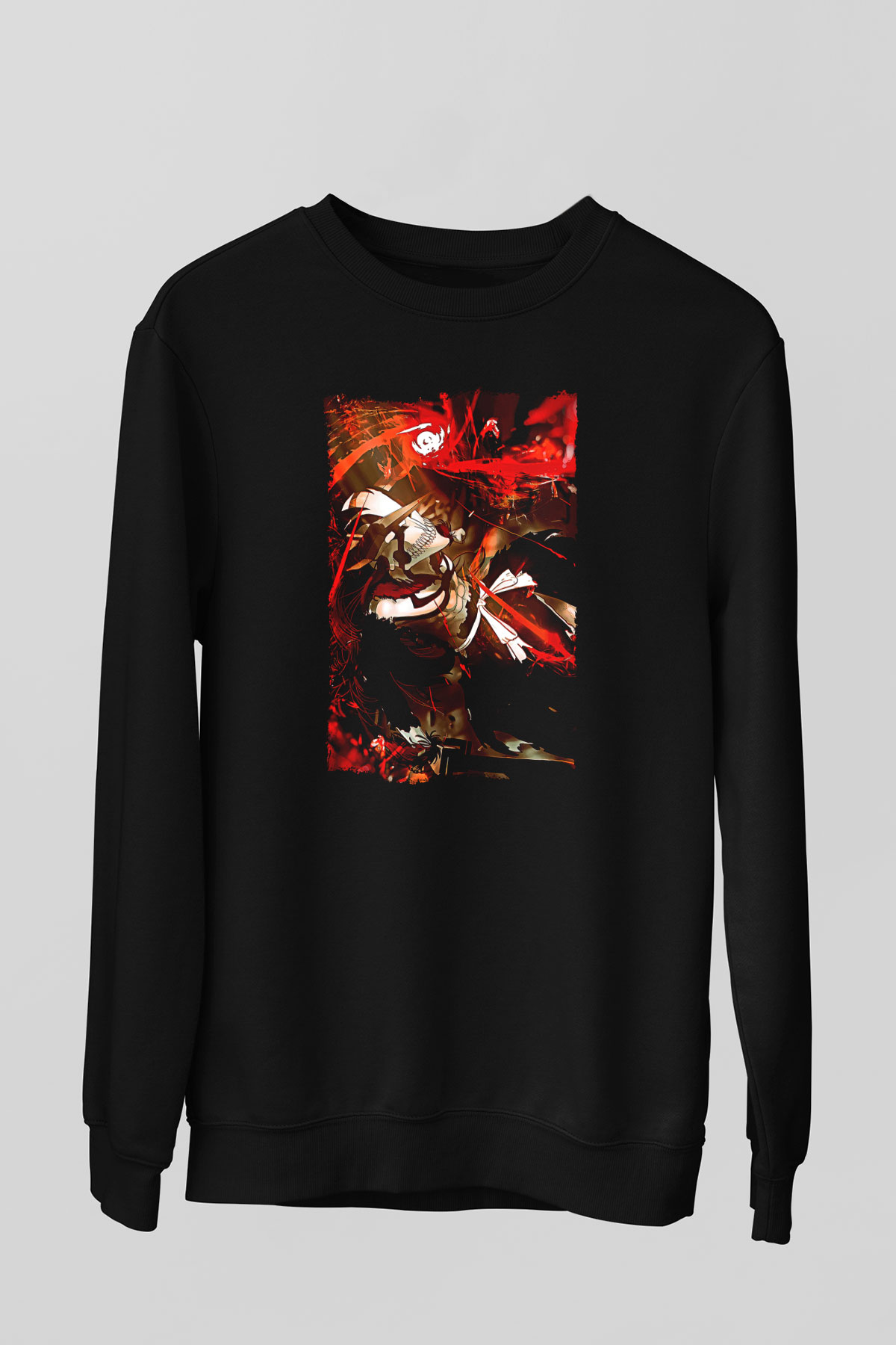 Bleach Baskılı Unisex Siyah Sweatshirt