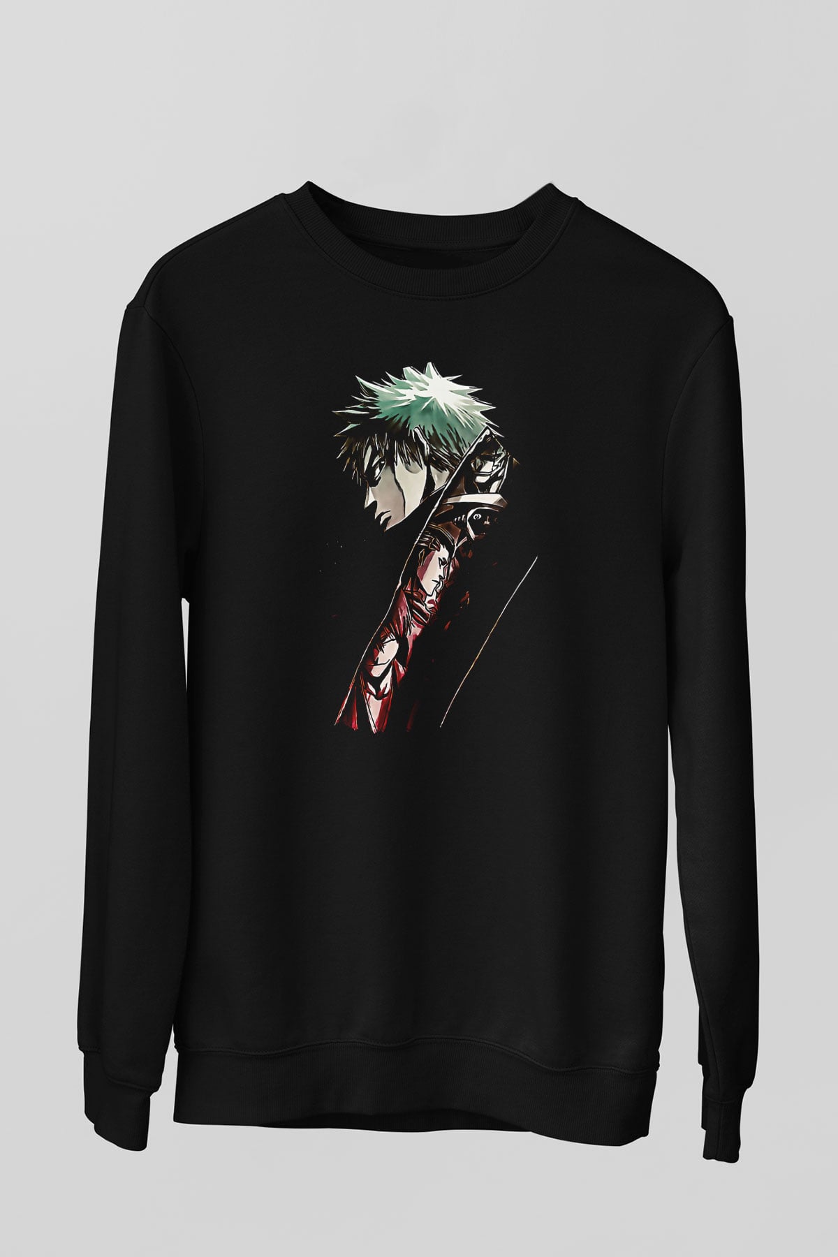 Bleach Baskılı Unisex Siyah Sweatshirt
