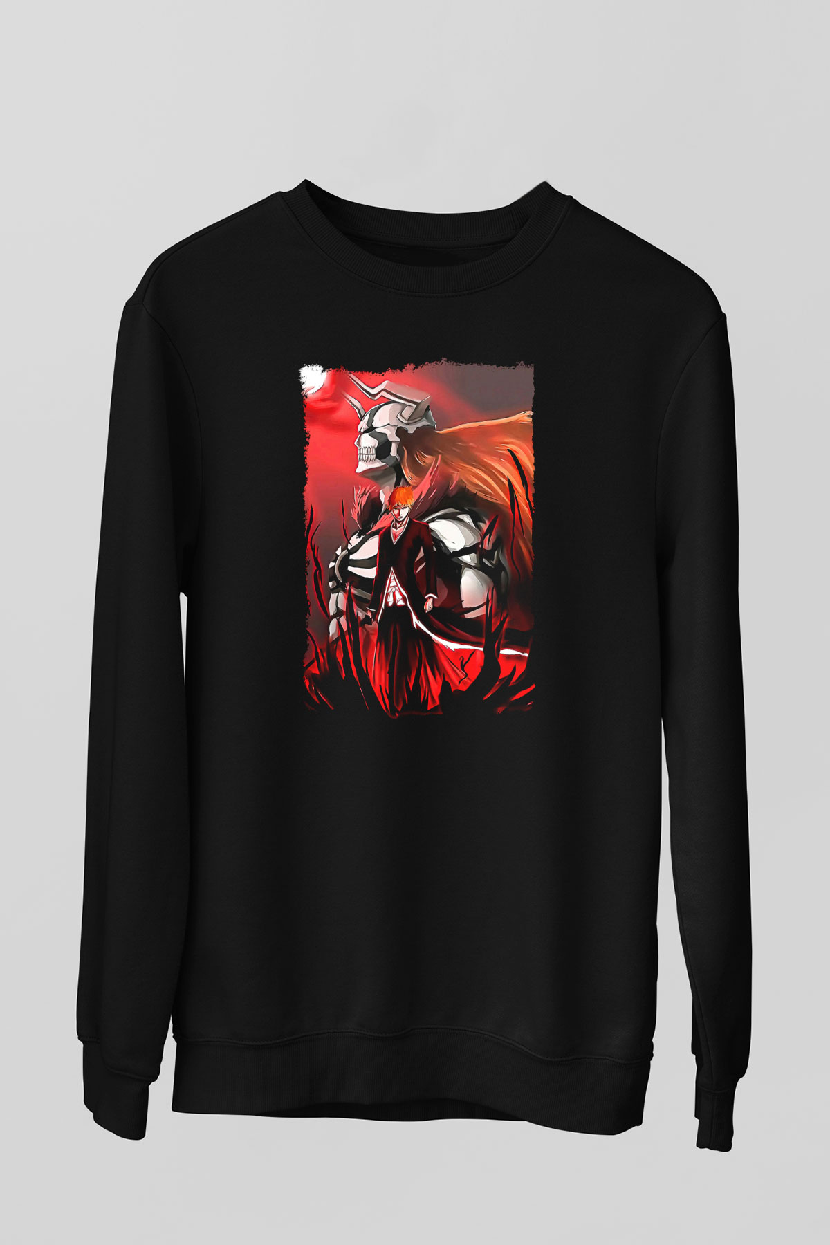 Bleach Baskılı Unisex Siyah Sweatshirt