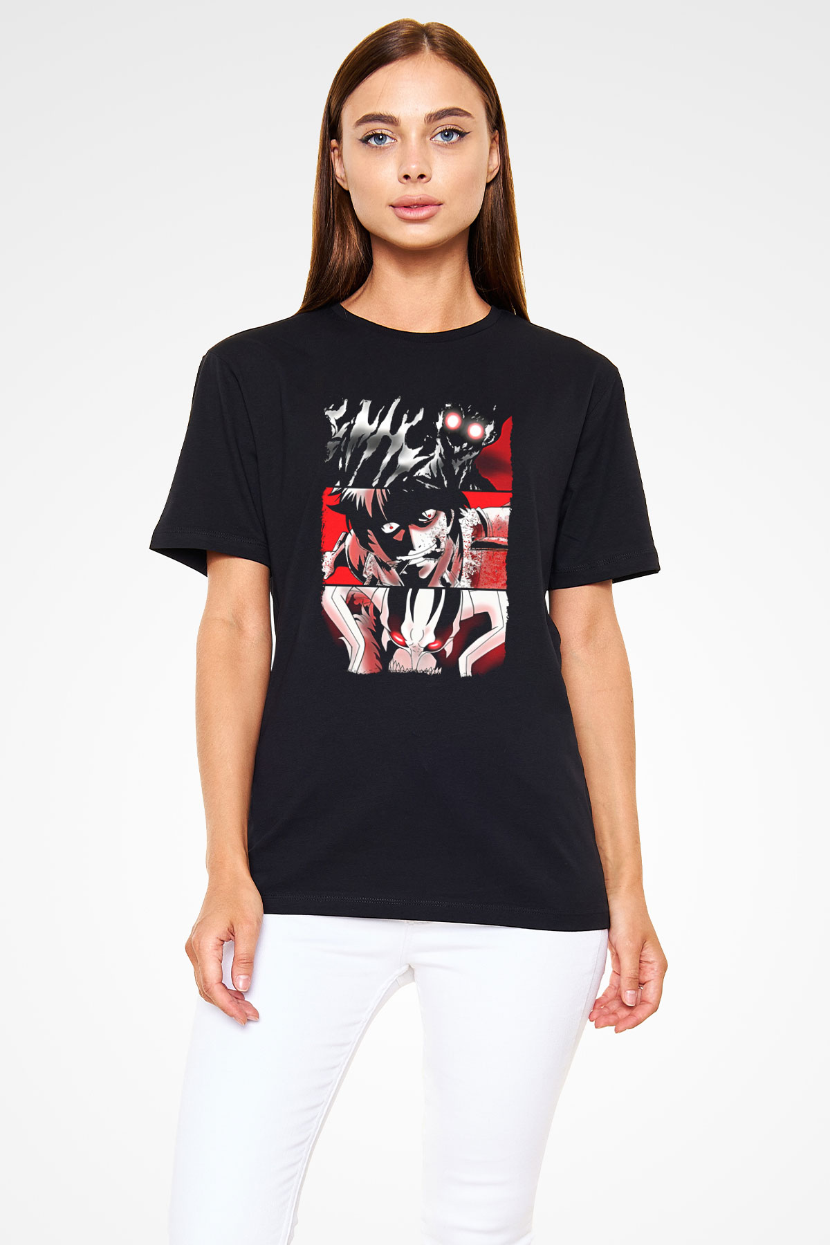 Bleach Baskılı Unisex Siyah Tişört - Tshirt